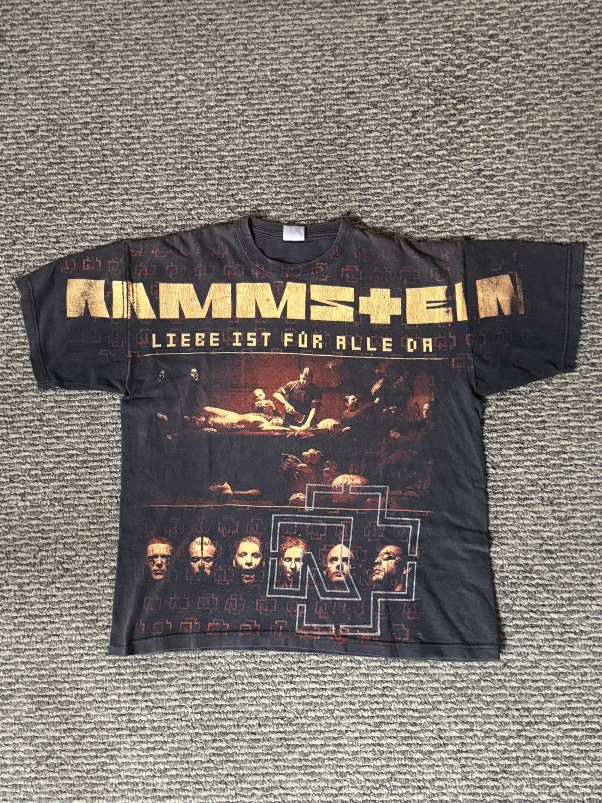 Band Tees Rammstein Aop Faded T Shirt Hoodie, Sweatshirt | PodTeesHub.com