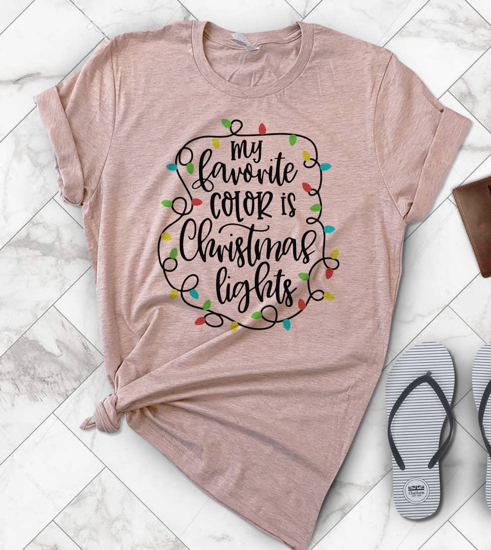 My Favorite Color Is Christmas Lights - Christmas T-Shirt Hoodie, Sweatshirt | PodTeesHub.com