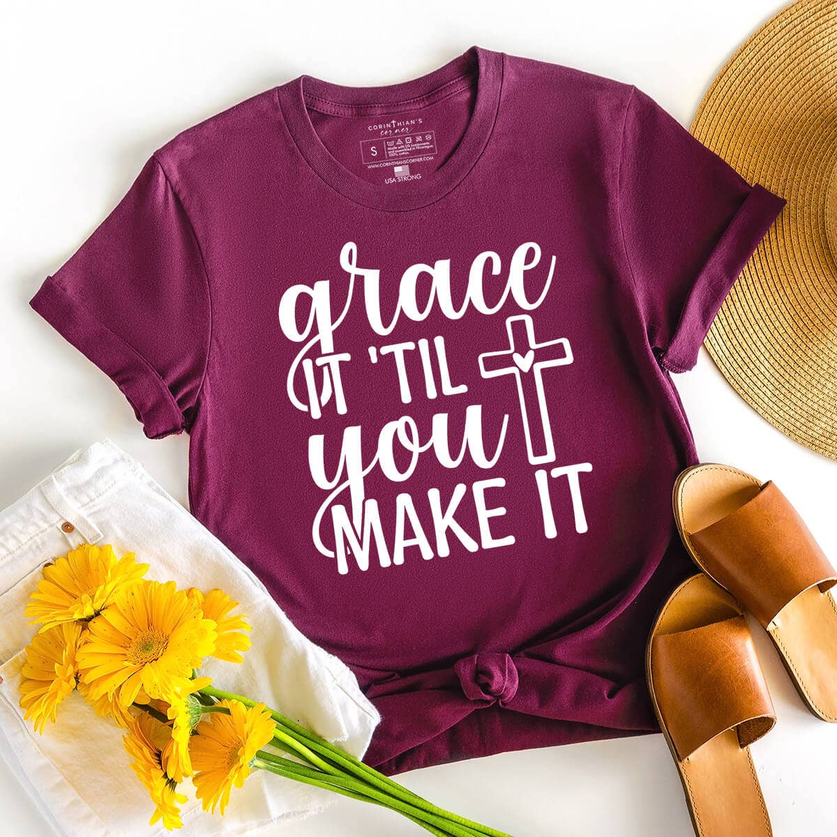 Grace It 'til You Make It Christian T-Shirt Hoodie, Sweatshirt | PodTeesHub.com