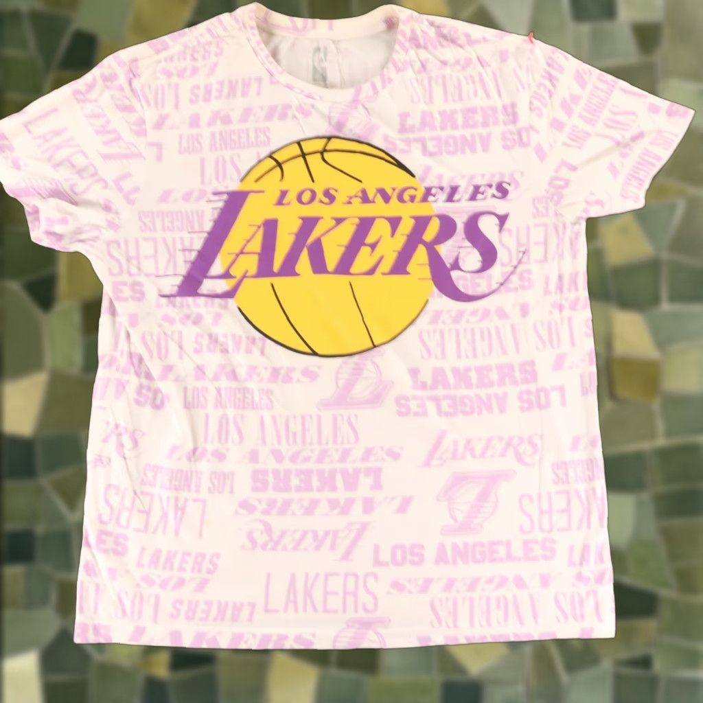 Nba Vintage Los Angeles Lakers Nba T Shirt All Over Print Mens Large White Basketball Fan Apparel Hoodie, Sweatshirt