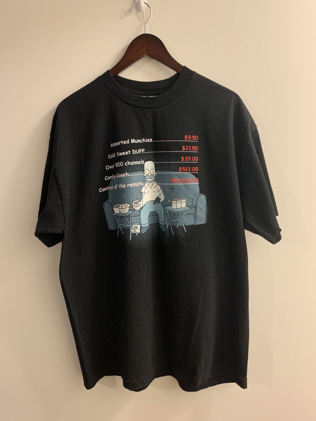 Vintage Early 2000 S Homer Simpson Couch Prices T Shirt Hoodie, Sweatshirt | PodTeesHub.com