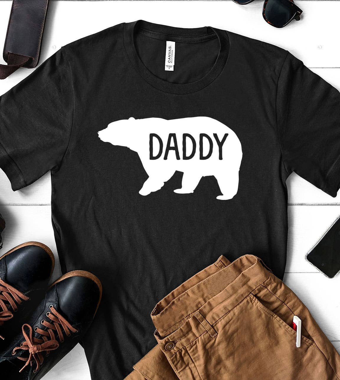 Daddy Bear - Dad Father's Day Silly Gift Fun Cute T-Shirt Hoodie, Sweatshirt | PodTeesHub.com