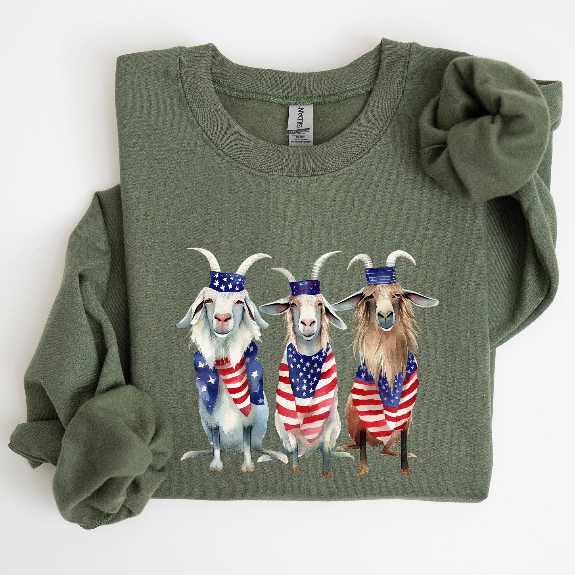 Patriotic Goats, Hippie, Funny, 4th of July Sweatshirt T-Shirts, Hoodie | PodTeesHub.com