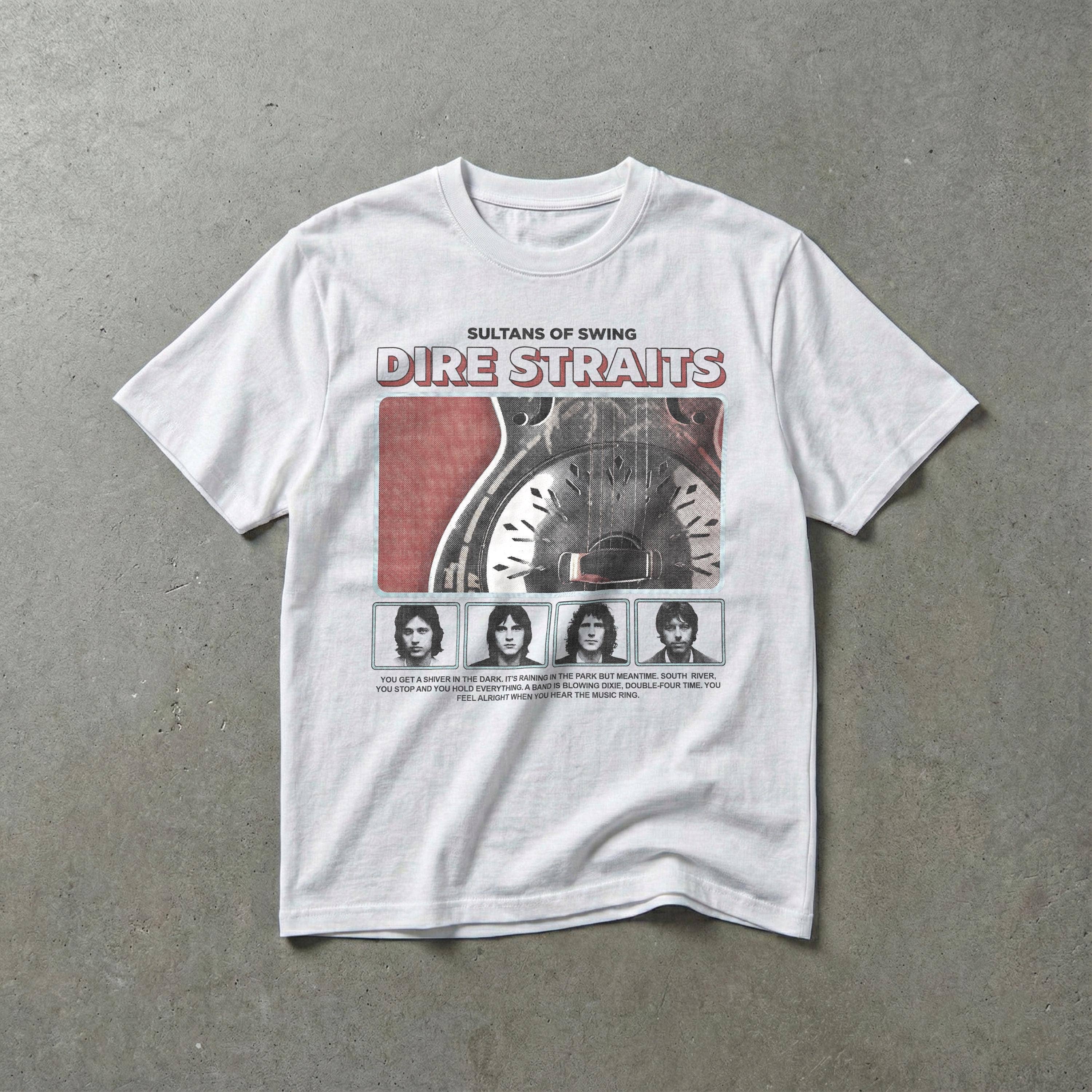 Sultans of Swing Vintage Band Art Rock N Roll Tee Hoodie, Sweatshirt | PodTeesHub.com