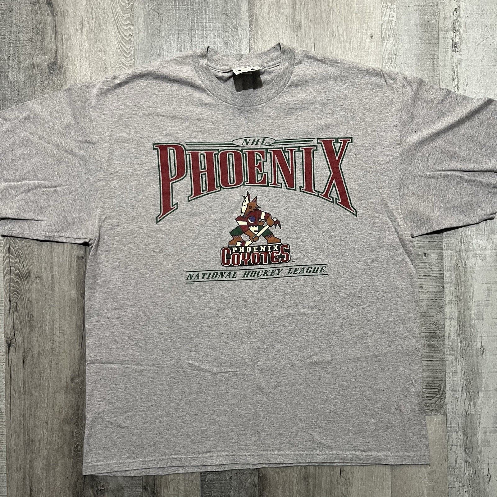 Vintage Vtg Phoenix Coyotes Nhl Grey Hockey Y2k T Shirt Mens 2xl Hoodie, Sweatshirt | PodTeesHub.com