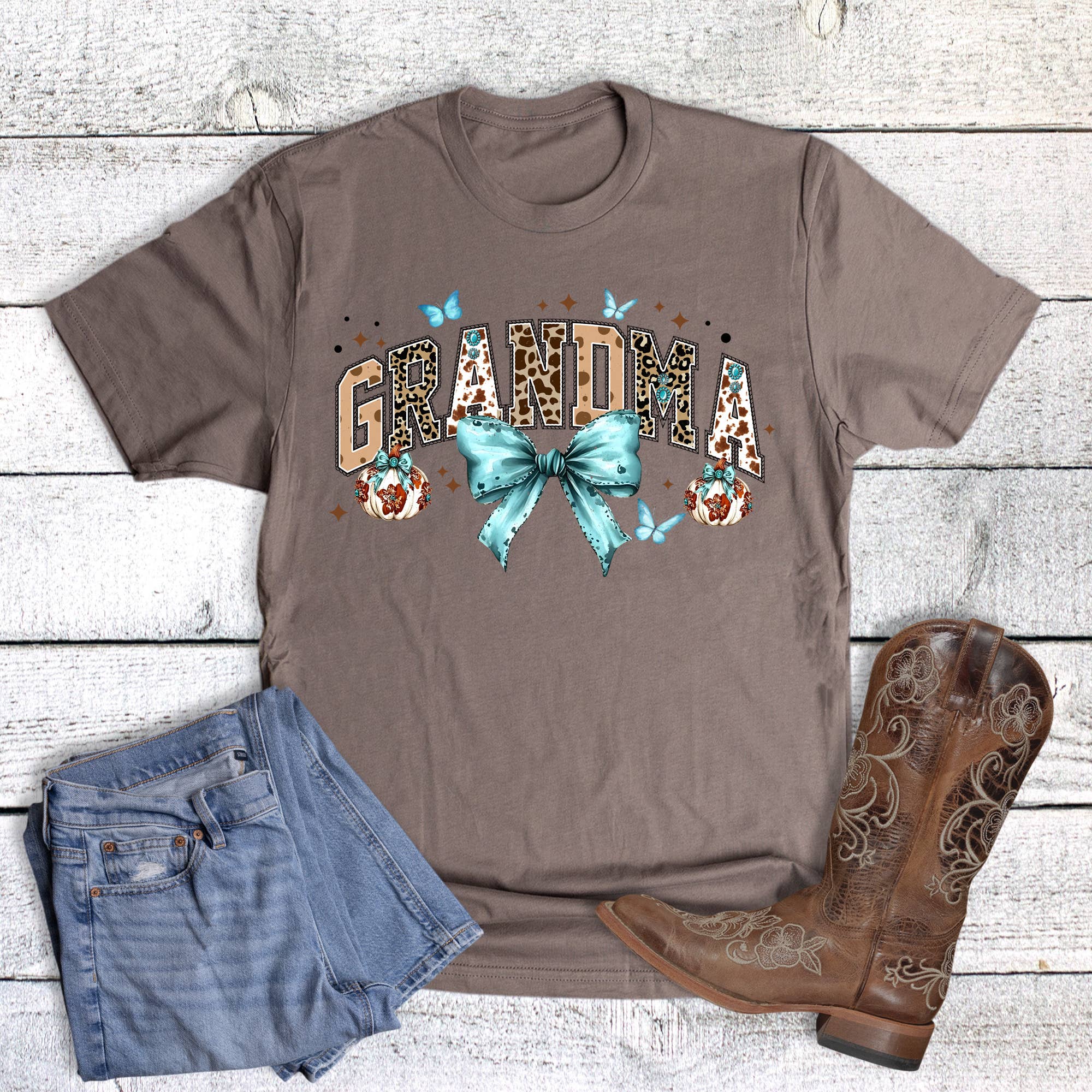 Western Fall Coquette Grandma Graphic Tee Hoodie, Sweatshirt | PodTeesHub.com