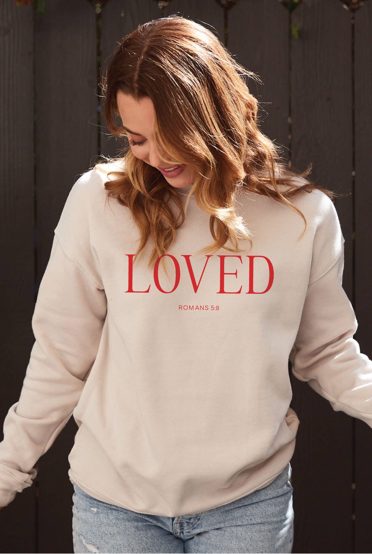 Loved Romans 5:8 Graphic Sweatshirt T-Shirts, Hoodie | PodTeesHub.com