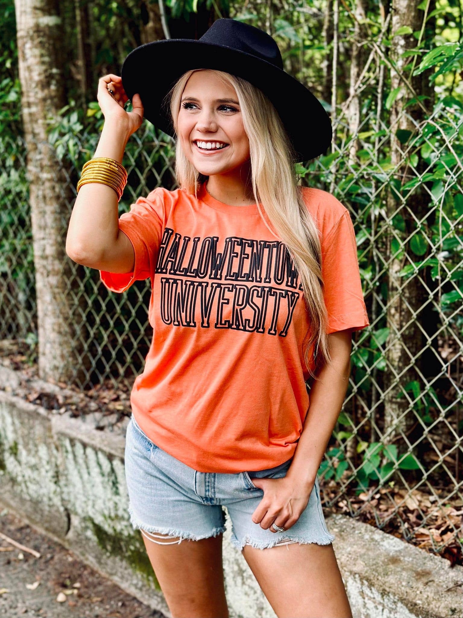 Halloweentown University Varsity Outline Puff Tee Hoodie, Sweatshirt | PodTeesHub.com