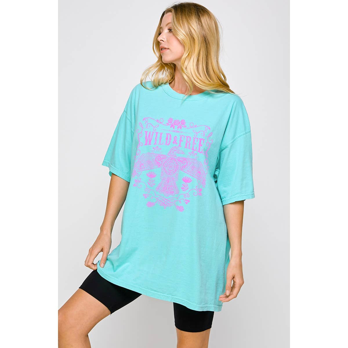 Wild and Free  Graphic Oversized Tee Hoodie, Sweatshirt | PodTeesHub.com