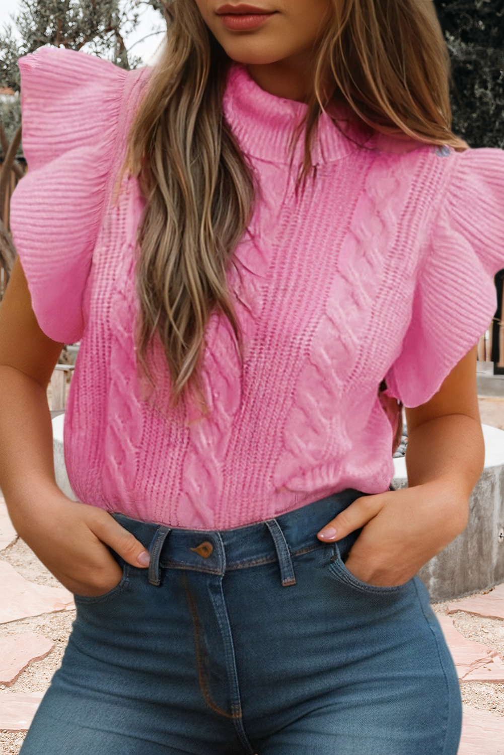 Knit Ribbed Turtleneck Ruffled Mock Neck Sweater (S-Xl) T-Shirts, Hoodie, Sweatshirt | PodTeesHub.com