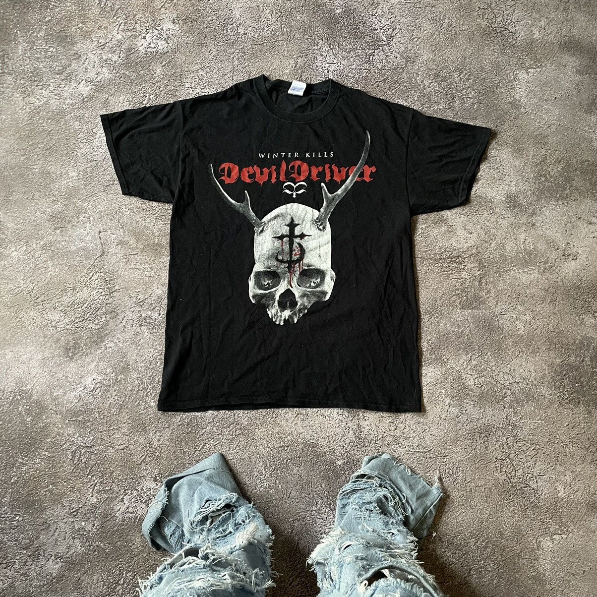 Vintage Y2k Devil Driver Dead Skulls Creepy Horror Tee 90s Hoodie, Sweatshirt | PodTeesHub.com