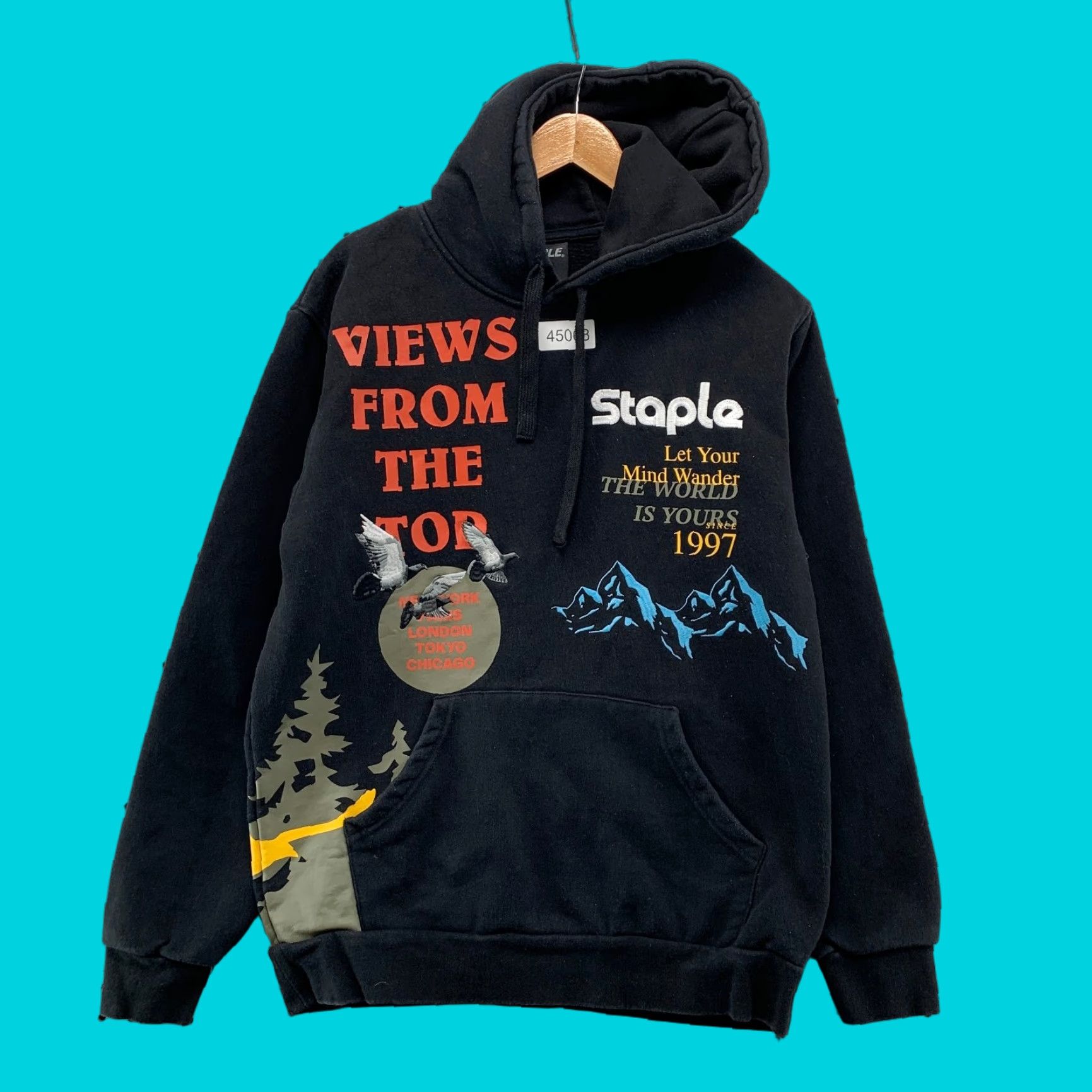 Vintage Staple Pigeon Sweatshirt Mens Medium Hoodie Black All Over Print Hip Hop Streetwear T-Shirts | PodTeesHub.com