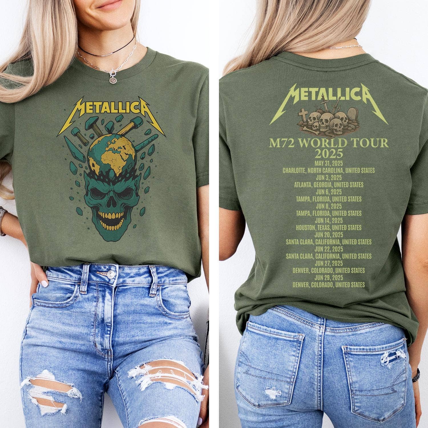 Vintage Metallica World Tour Band Tshirt Hoodie, Sweatshirt | PodTeesHub.com
