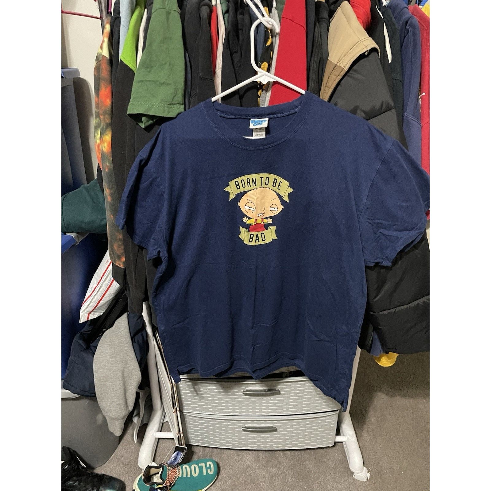 Gildan Size L Vtg 2000s Stewie Family Guy Shirt Born To Be Bad Hoodie, Sweatshirt | PodTeesHub.com