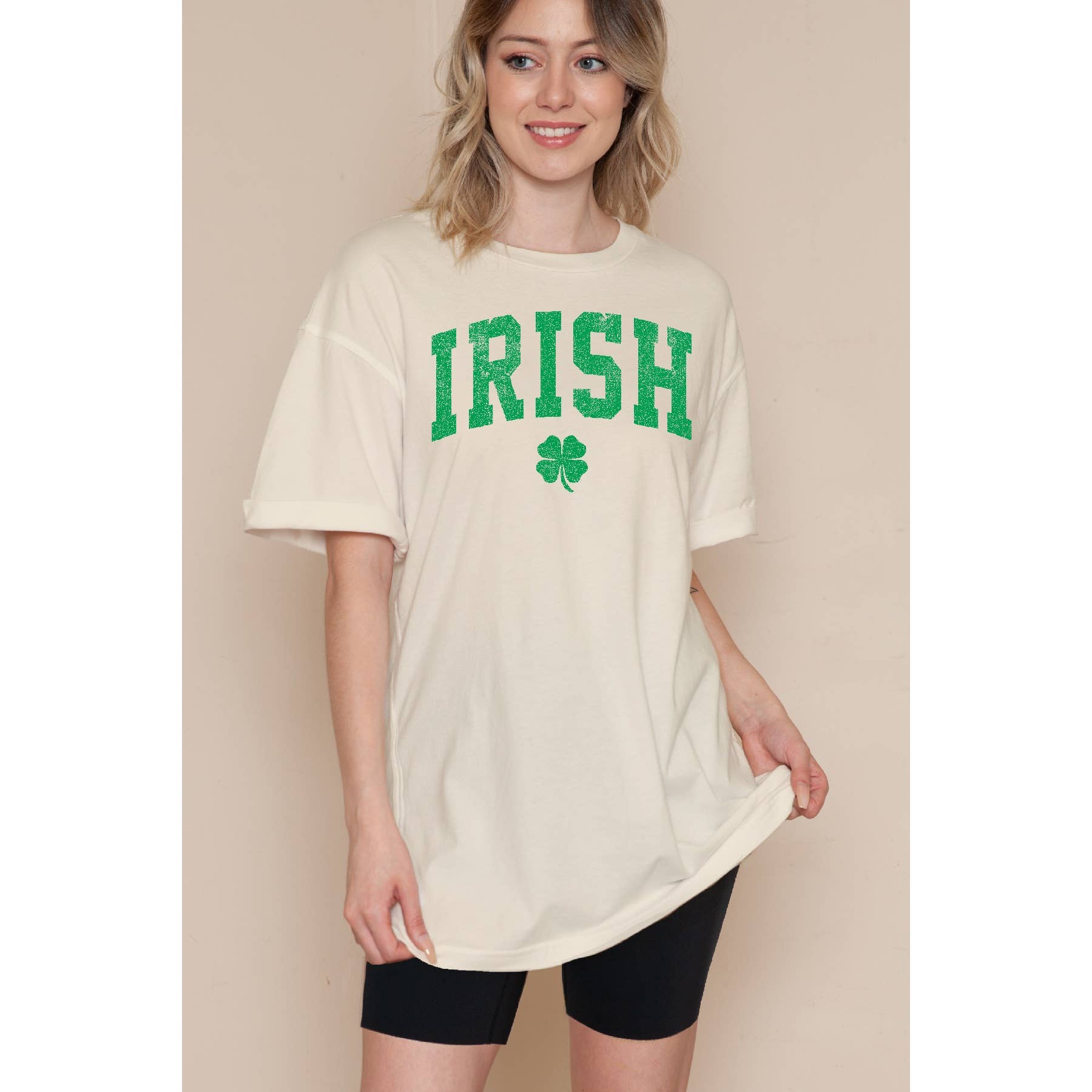 Irish Clover Oversized Unisex Tee Hoodie, Sweatshirt | PodTeesHub.com