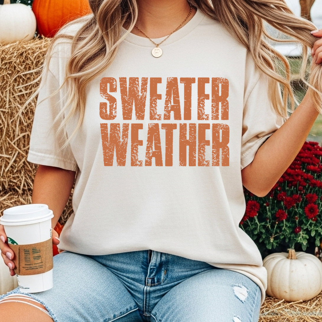 Sweater Weather Comfort Color Tee Hoodie, Sweatshirt | PodTeesHub.com