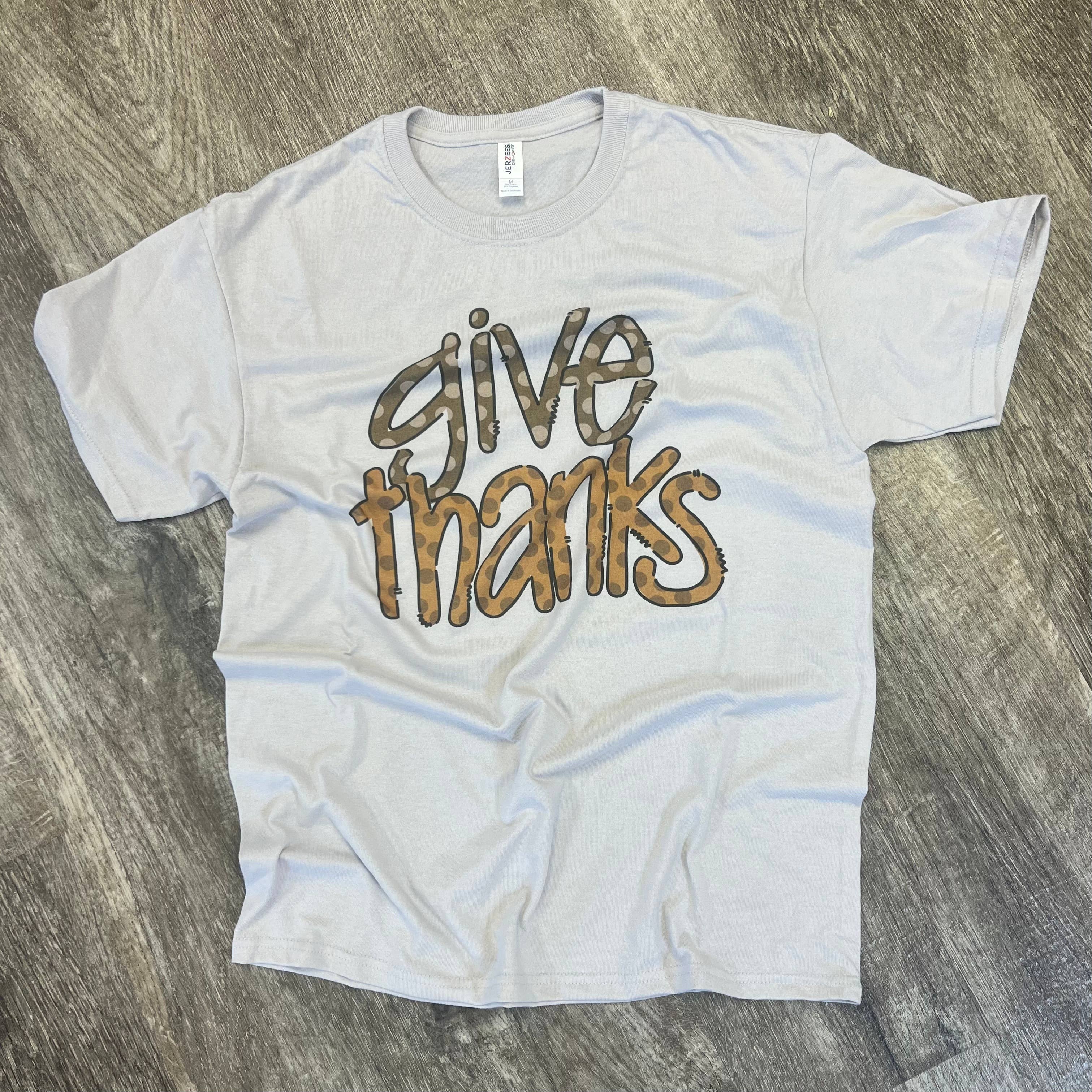 Give Thanks On Silver Tee Hoodie, Sweatshirt | PodTeesHub.com