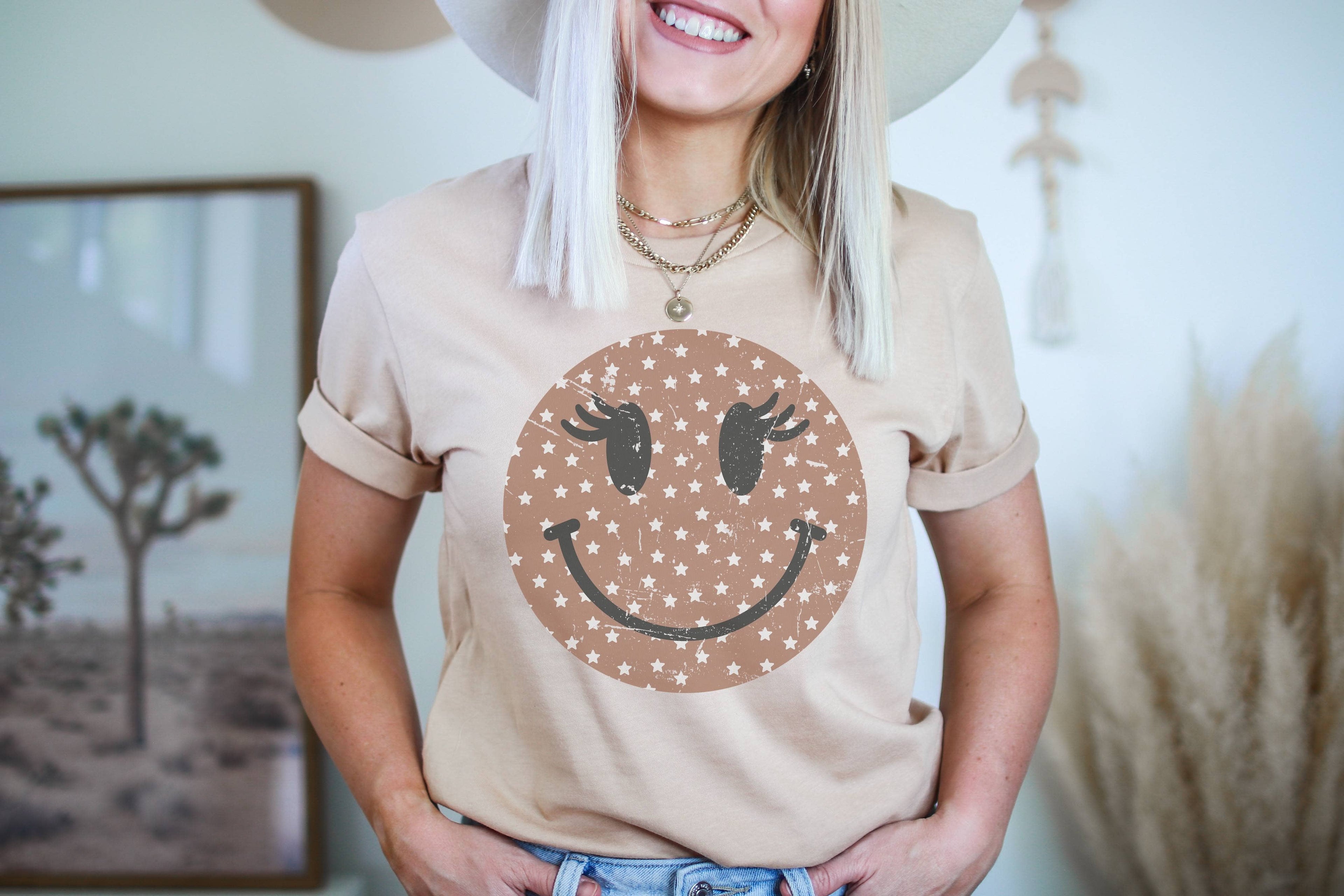 Grunge Happy Face | Fall Shirt Graphic Tee Hoodie, Sweatshirt | PodTeesHub.com