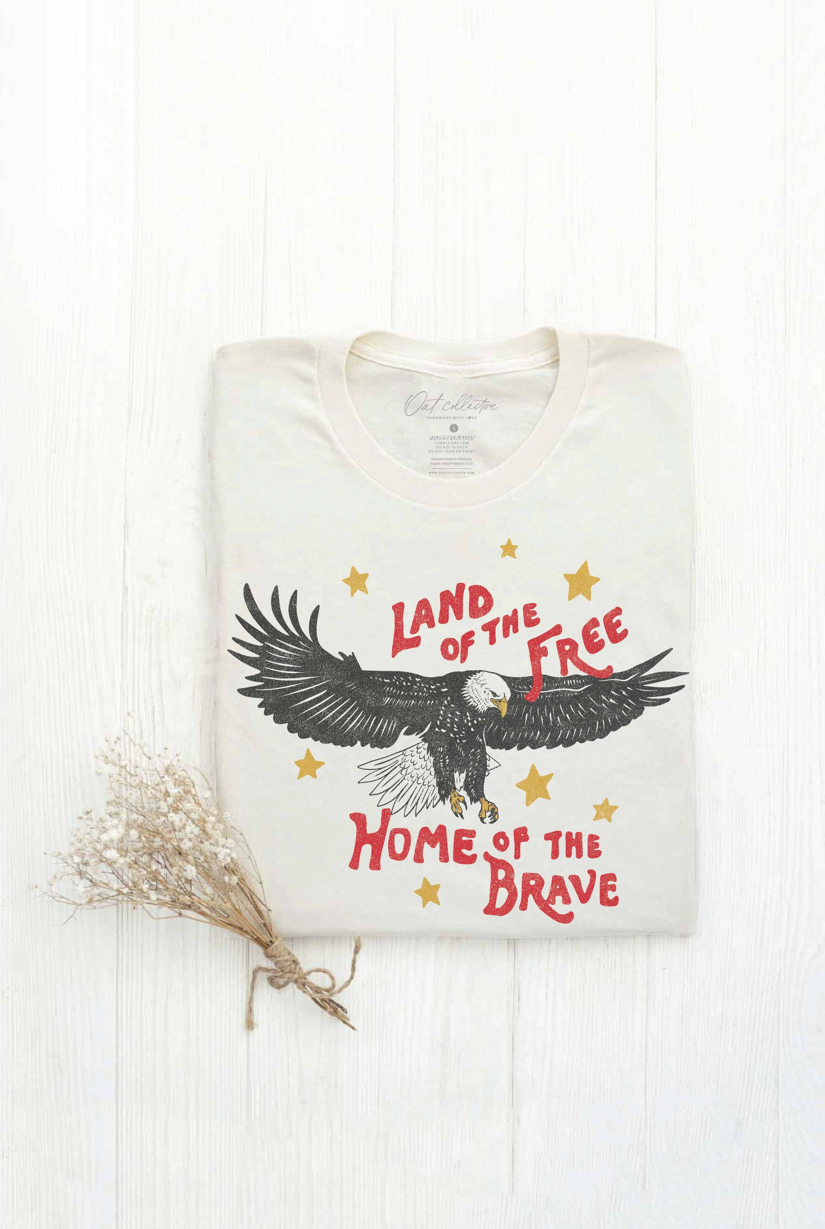 Land of the Free Home of the Brave Graphic T-Shirt Hoodie, Sweatshirt | PodTeesHub.com