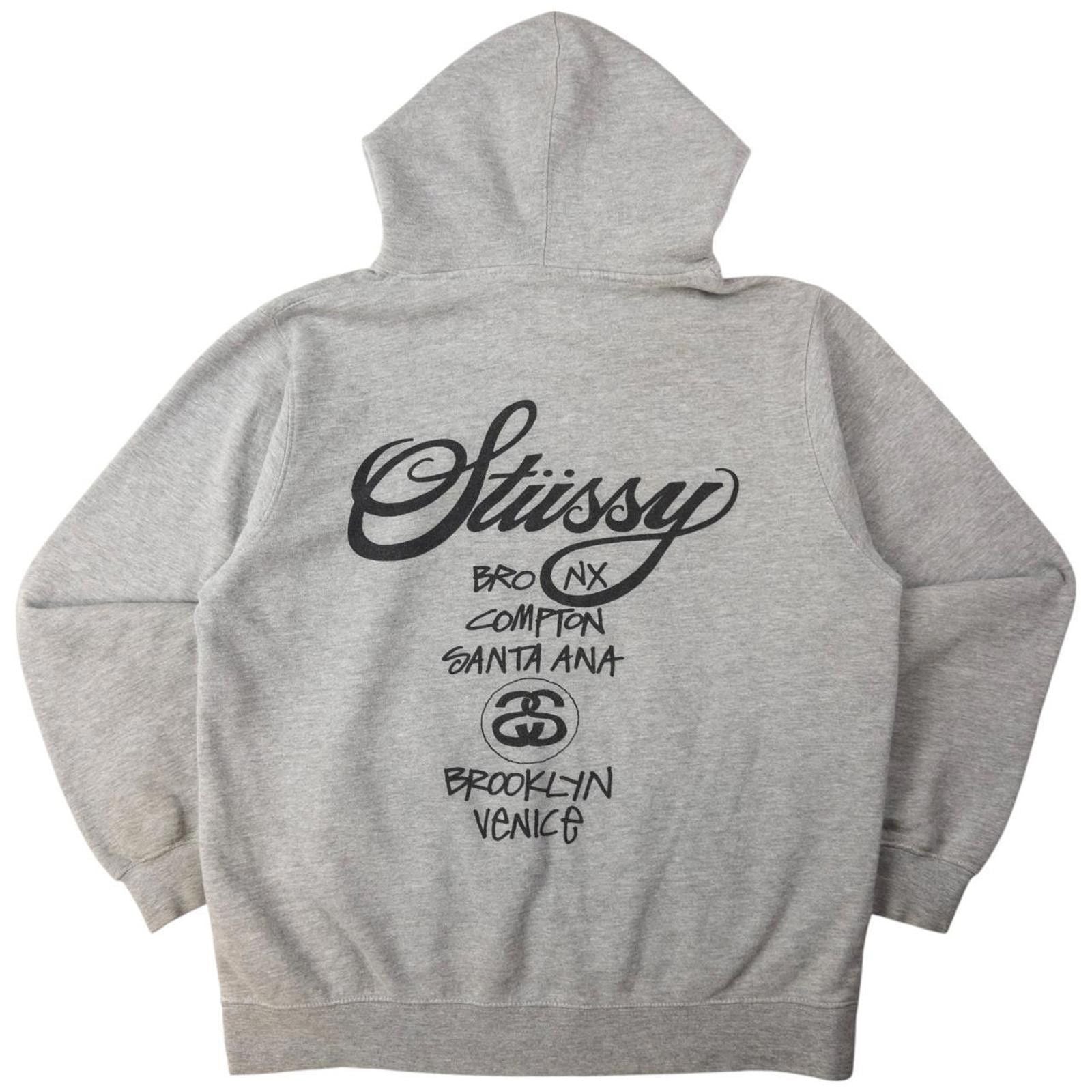 Vintage Stussy World Tour Graphic Hoodie Size M T-Shirts, Sweatshirt | PodTeesHub.com