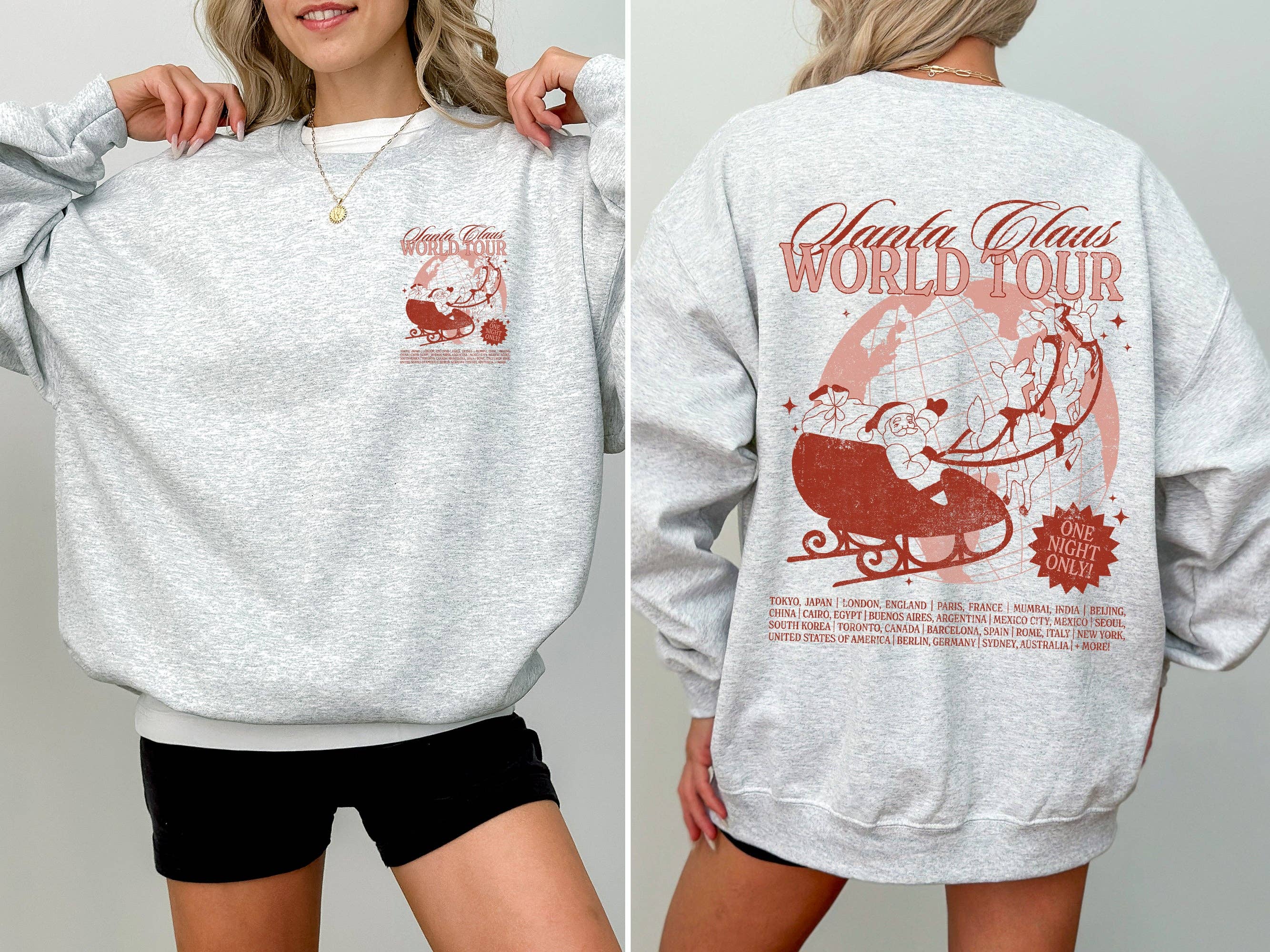 Santa Claus World Tour Christmas Reindeer, Magic Sweatshirt T-Shirts, Hoodie | PodTeesHub.com