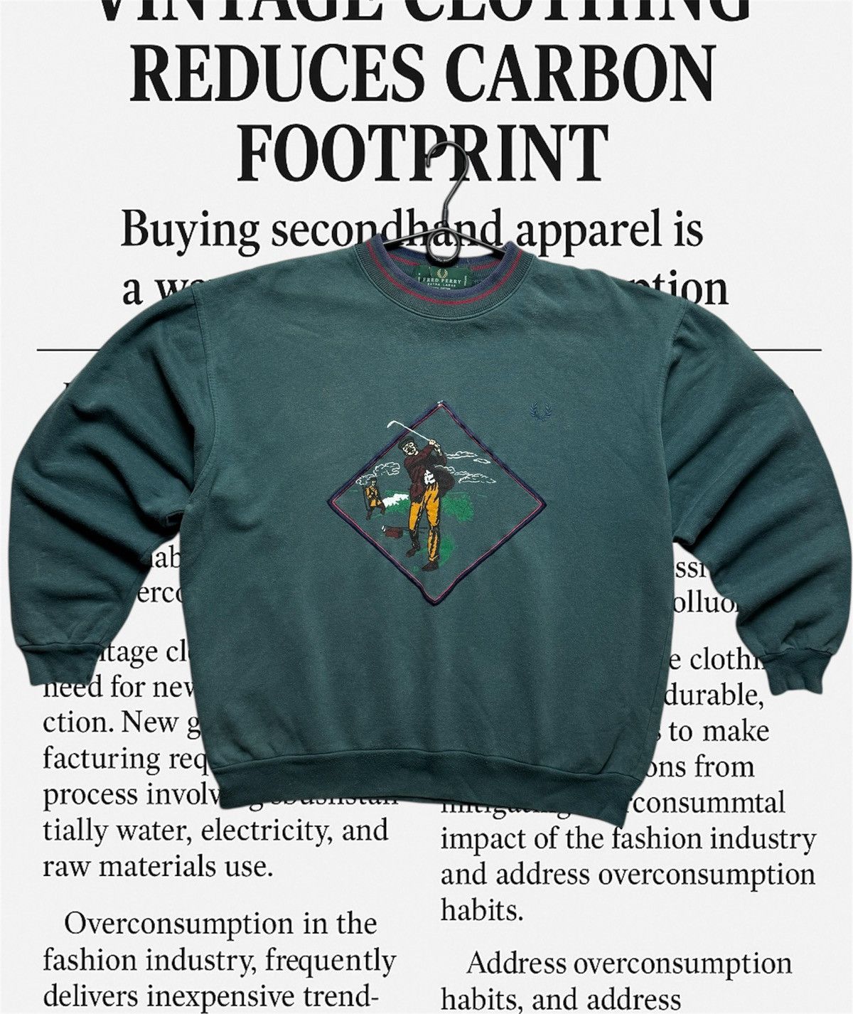 Vintage Fred Perry Sweatshirt Big Central Logo Golf Rare T-Shirts, Hoodie | PodTeesHub.com
