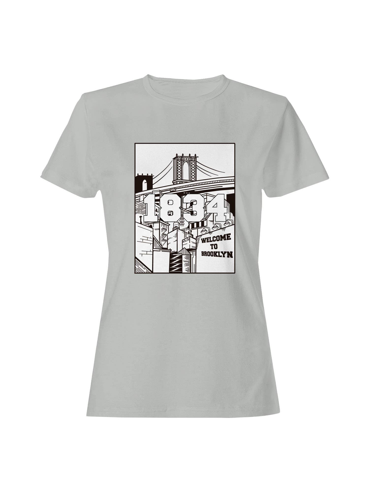 Brooklyn 1834 Wall Print Women's T-Shirt Hoodie, Sweatshirt | PodTeesHub.com