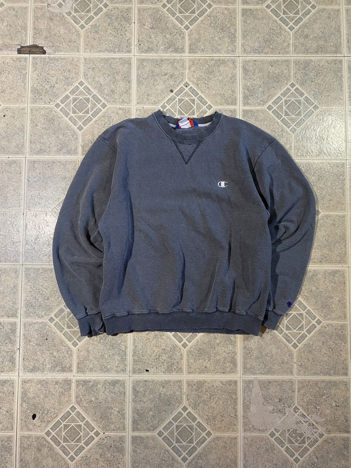 Vintage 90s Champion Crewneck Sweatshirt Faded Distressed T-Shirts, Hoodie | PodTeesHub.com