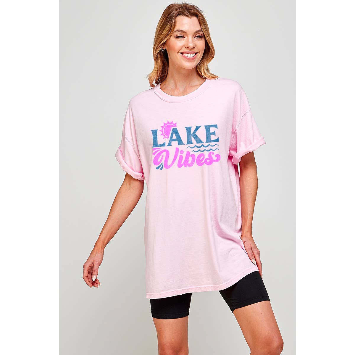 Lake Vibes  Vintage   Graphic  Oversized Tee Hoodie, Sweatshirt | PodTeesHub.com
