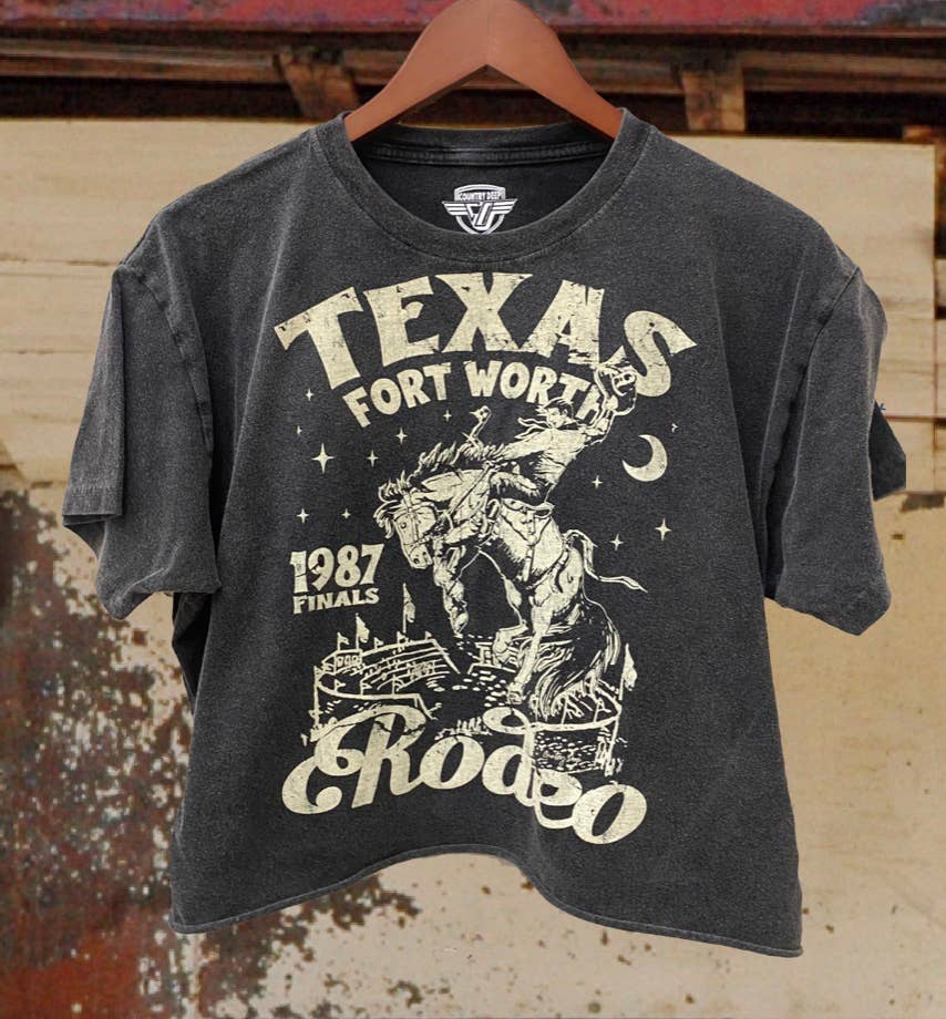 Fort Worth Rodeo Finals Relaxed Cropped Acid Wash T-Shirt Hoodie, Sweatshirt | PodTeesHub.com