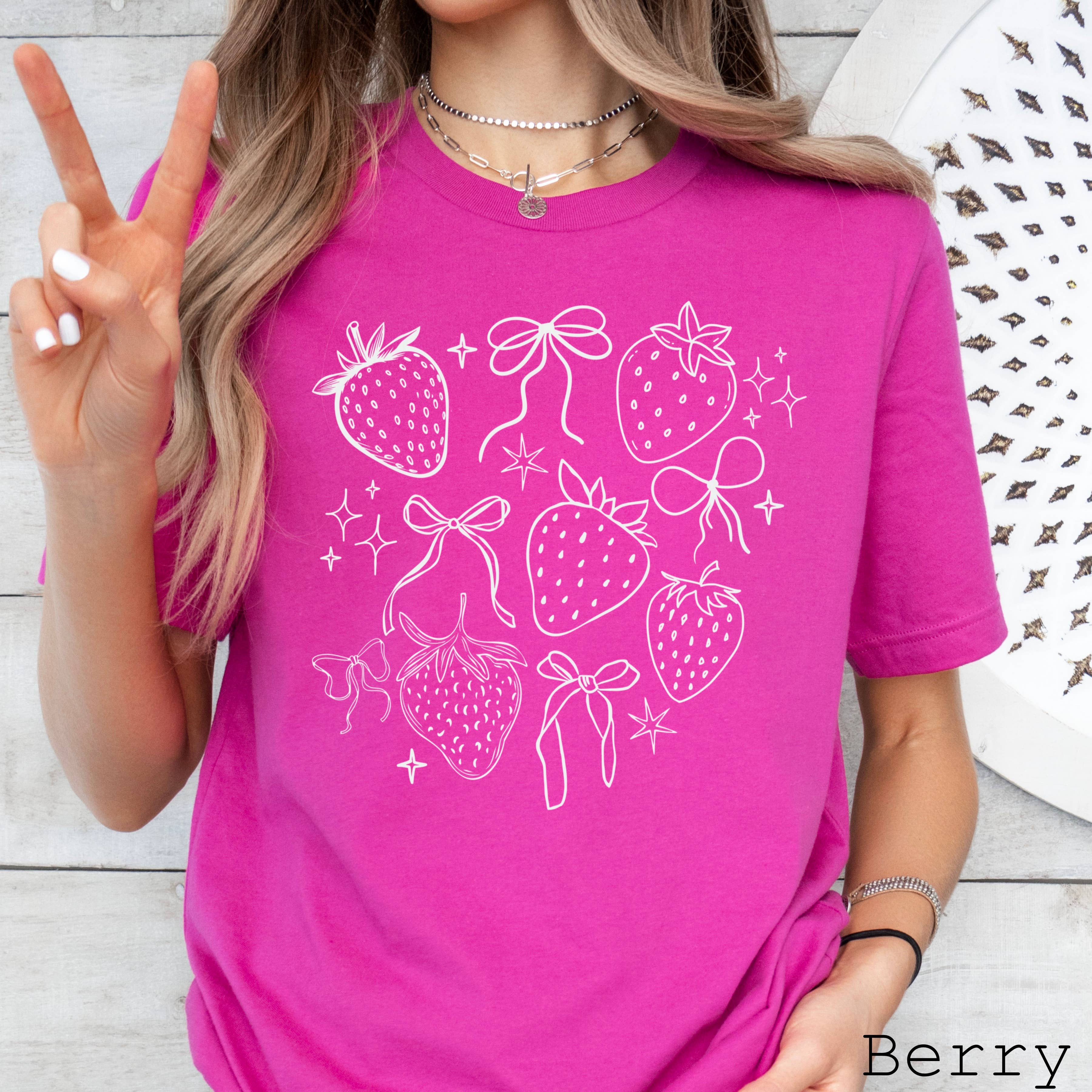 Strawberry Graphic Shirt | Summer 2025 | Bella Canvas Hoodie, Sweatshirt | PodTeesHub.com
