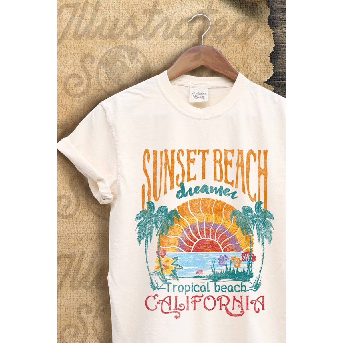 Sunset Beach Vintage Graphic  Tee Hoodie, Sweatshirt | PodTeesHub.com