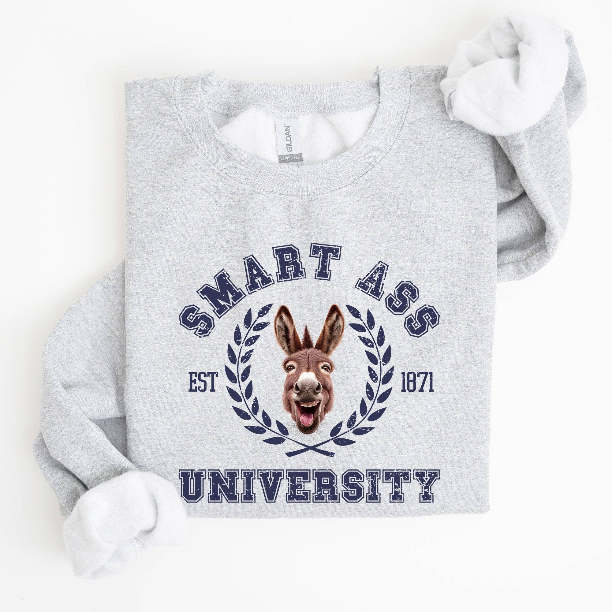 Smart Ass University Sweatshirt, Donkey Sarcastic Funny Meme T-Shirts, Hoodie | PodTeesHub.com