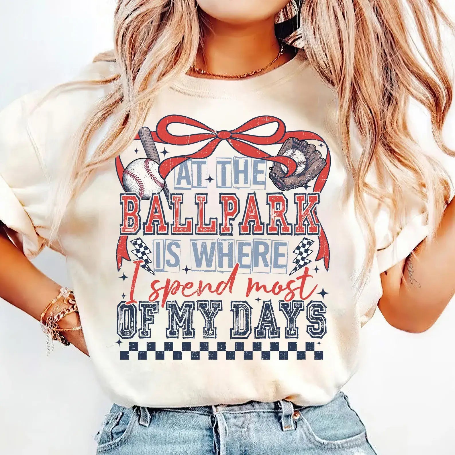 Ballpark Coquette Graphic Tee/Crewneck Hoodie, Sweatshirt | PodTeesHub.com