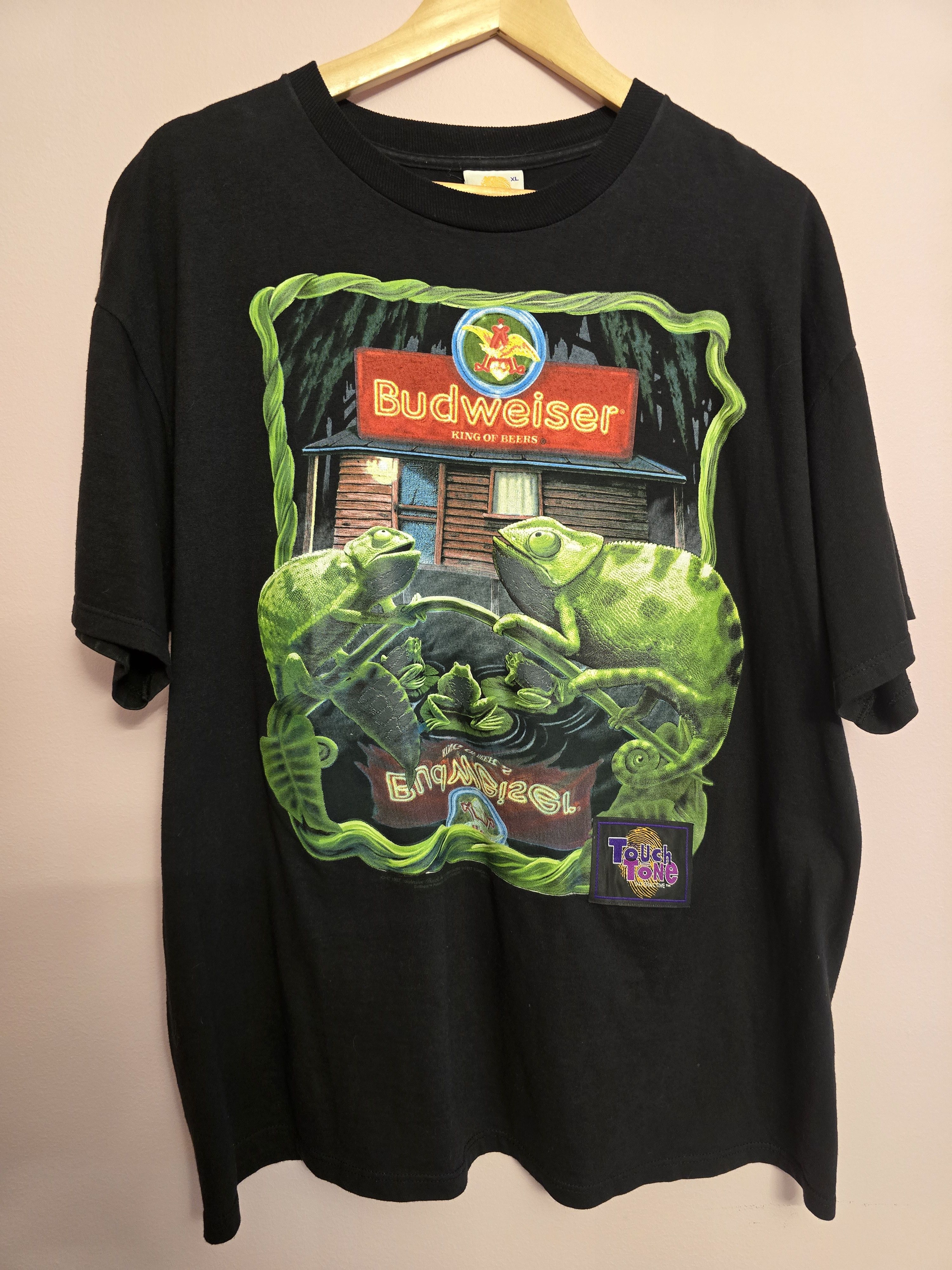 Vintage 90s Budweiser Iguana Tee Hoodie, Sweatshirt | PodTeesHub.com