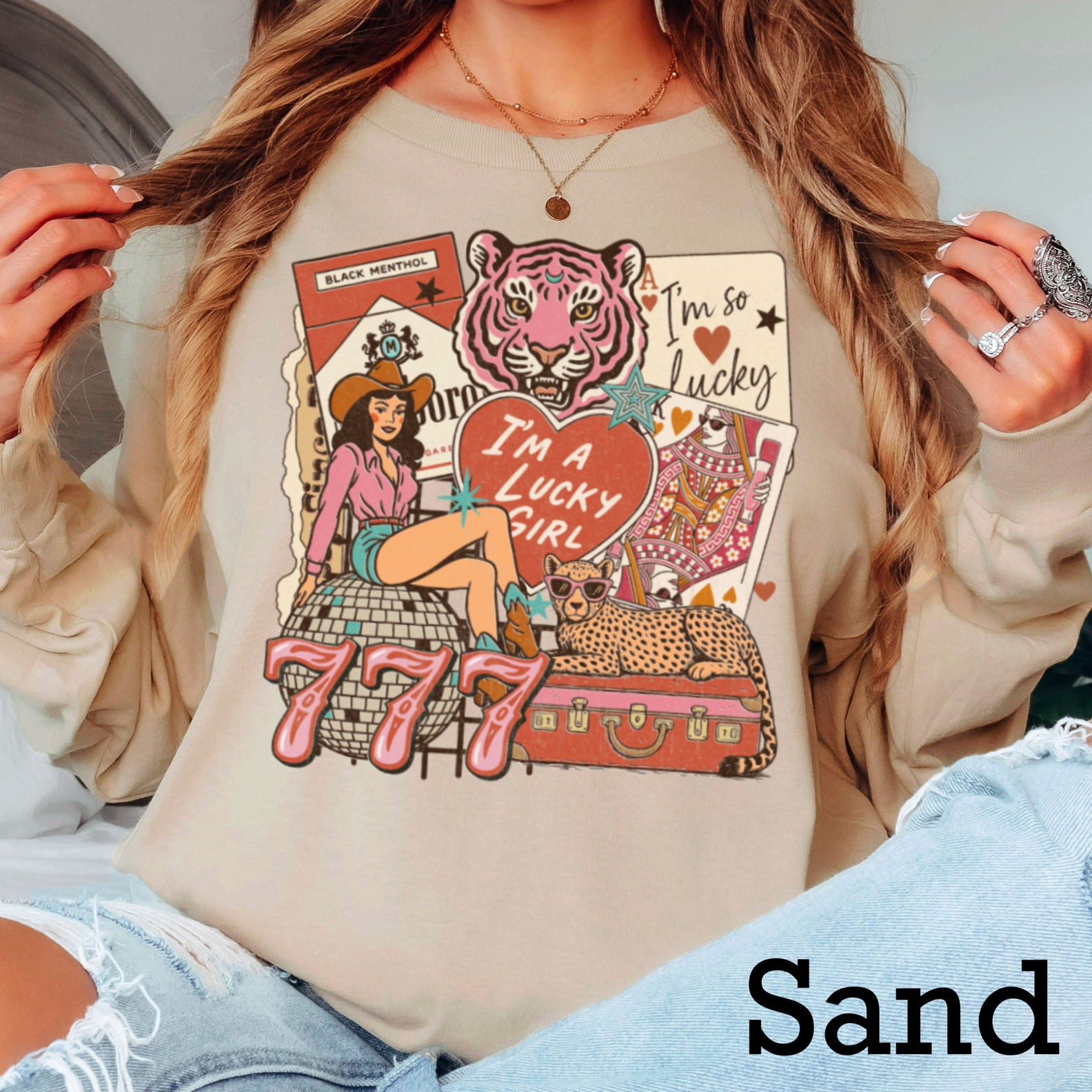 Lucky Girl Long Sleeve Shirt|Gildan Hoodie, Sweatshirt | PodTeesHub.com