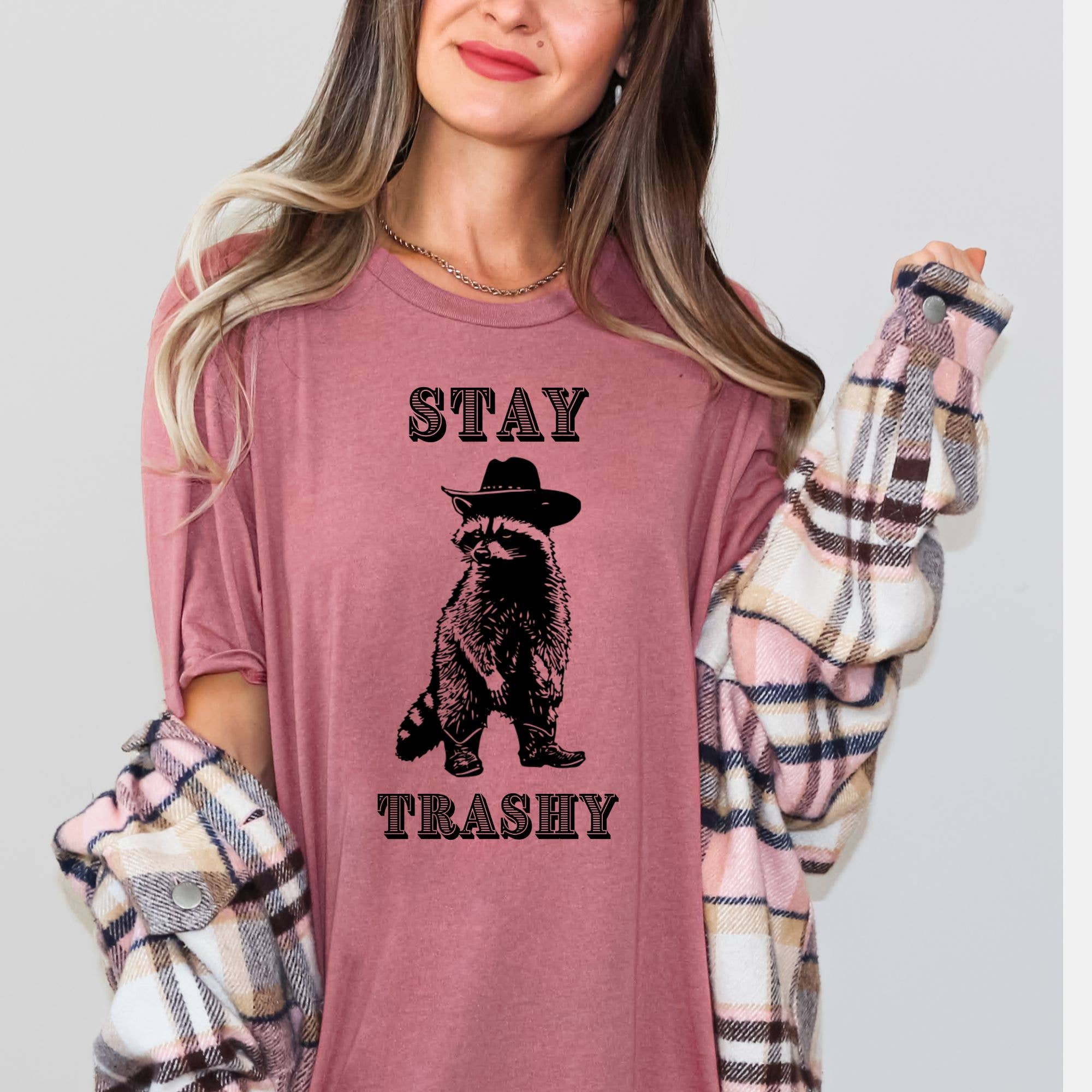Western Racoon Graphic Tee
Stay Trashy Racoon Cowboy 272 Hoodie, Sweatshirt | PodTeesHub.com