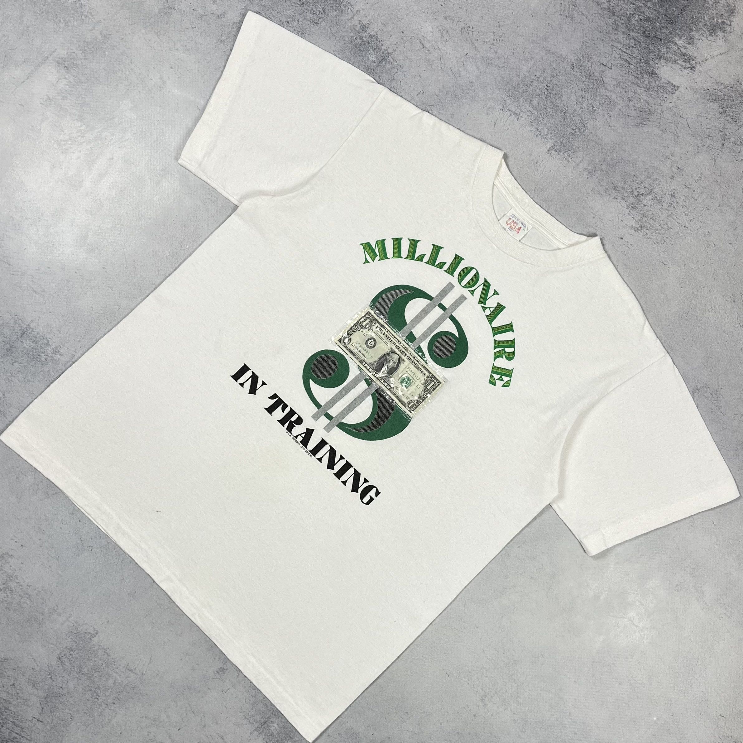 Vintage Millionaire In Training One Dollar Funny T Shirt 90s Hoodie, Sweatshirt | PodTeesHub.com