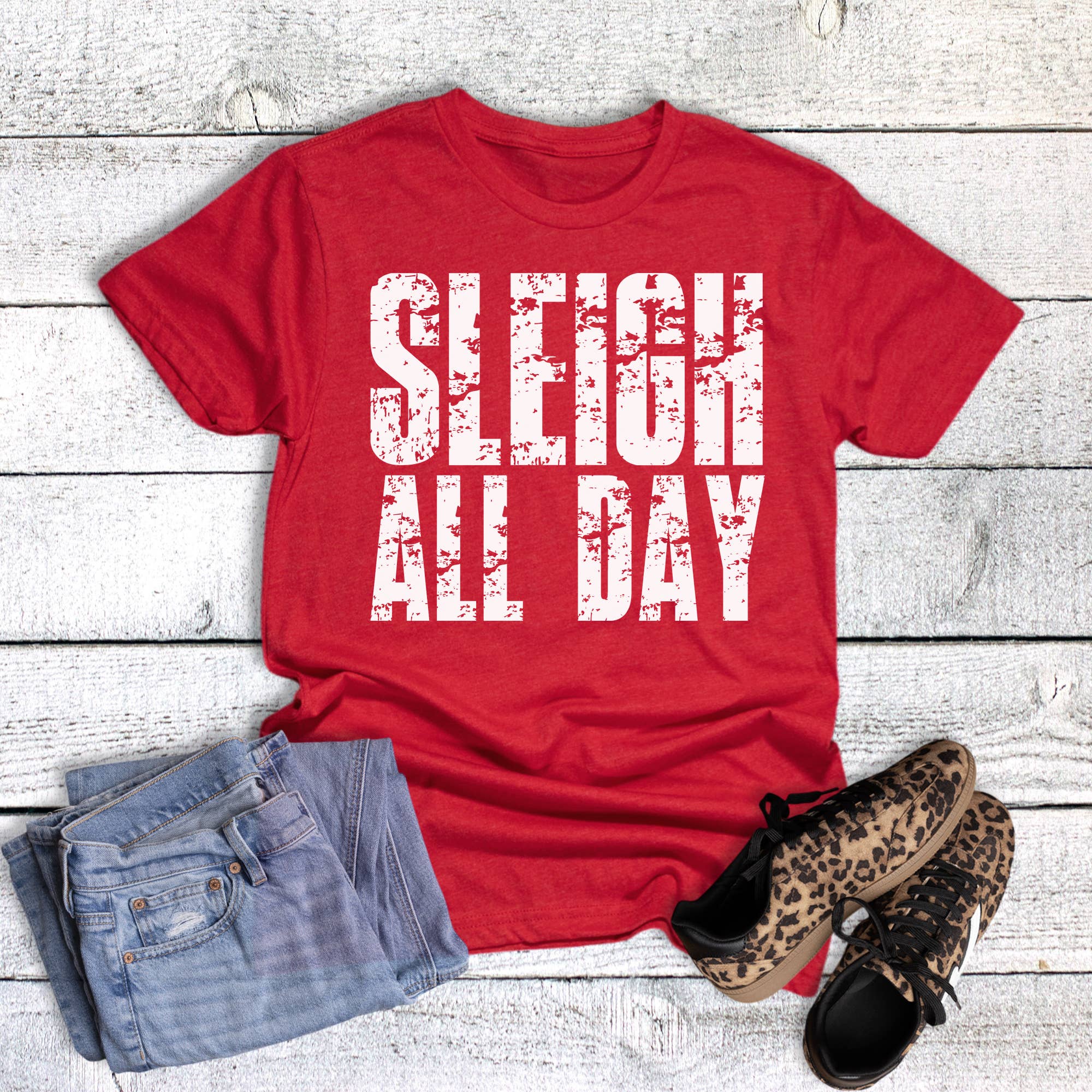 Christmas Sleigh All Day Graphic Tee Hoodie, Sweatshirt | PodTeesHub.com