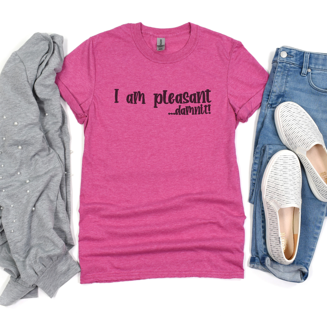 I Am Pleasant...Damnit Graphic Tee Hoodie, Sweatshirt | PodTeesHub.com