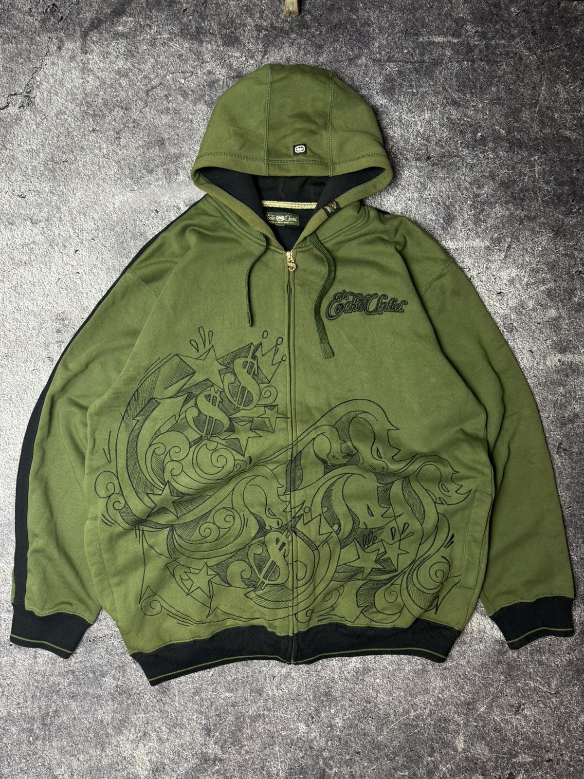 Rap Tees X Vintage Vintage Ecko Unlimited Zip Hoodie Sk8 Crazy Fit Y2k 00s Usa Sweatshirt | PodTeesHub.com