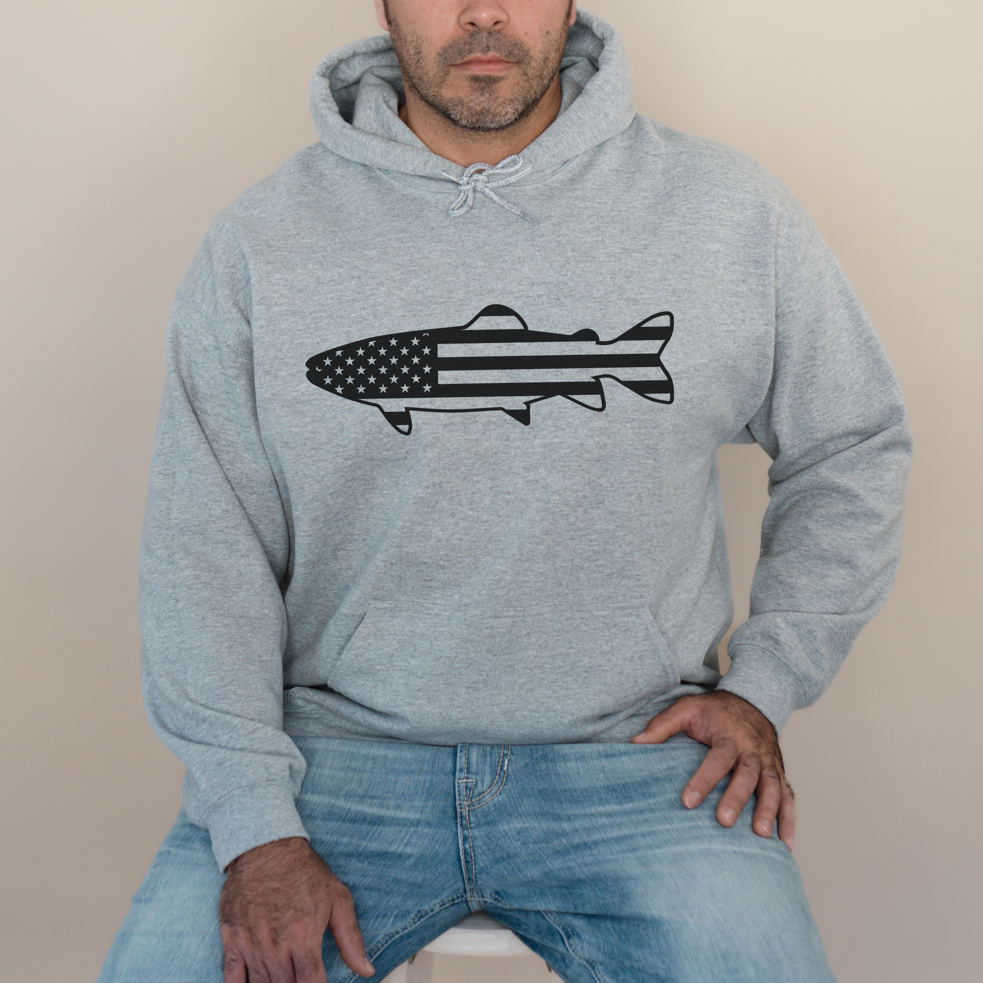 Patriotic Fishing Unisex Sweatshirt - Hoodie/Crewneck T-Shirts | PodTeesHub.com