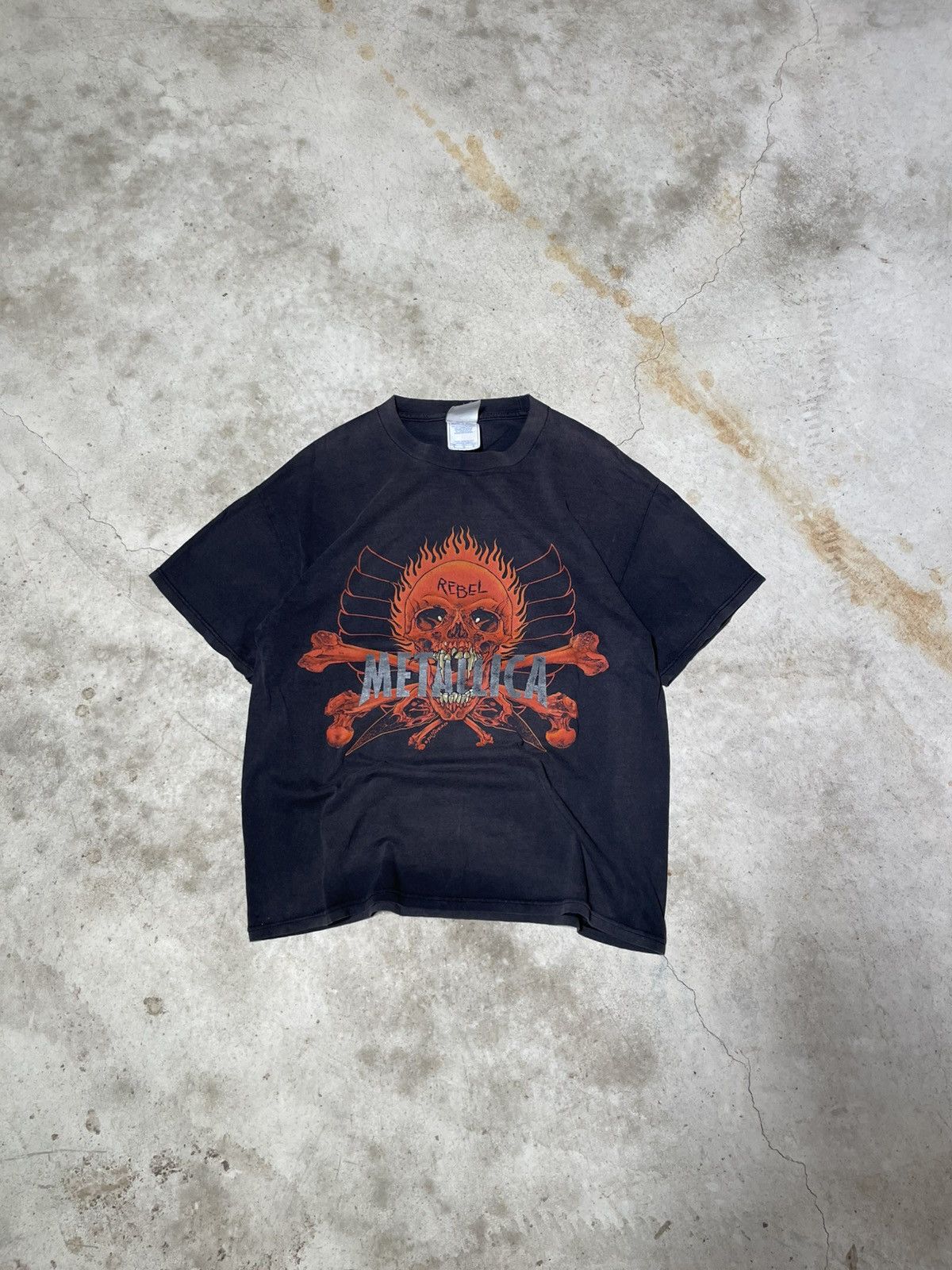 Metallica X Vintage Thrashed Vintage Metallica Rebel Pushead Distressed T Shirt Hoodie, Sweatshirt | PodTeesHub.com