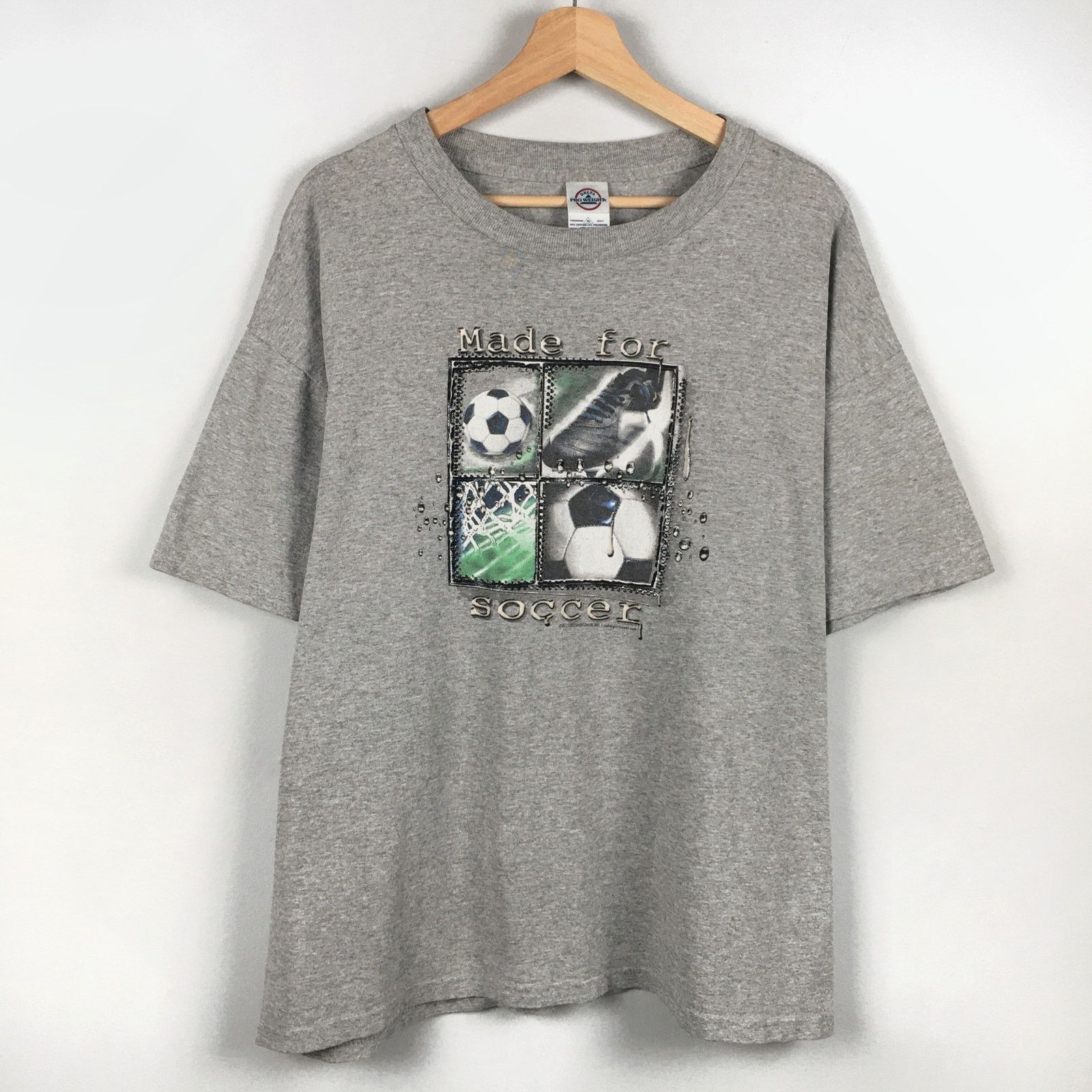 Vintage Soccer Graphic T Shirt Mens Xl Gray Sports Tee Hoodie, Sweatshirt | PodTeesHub.com