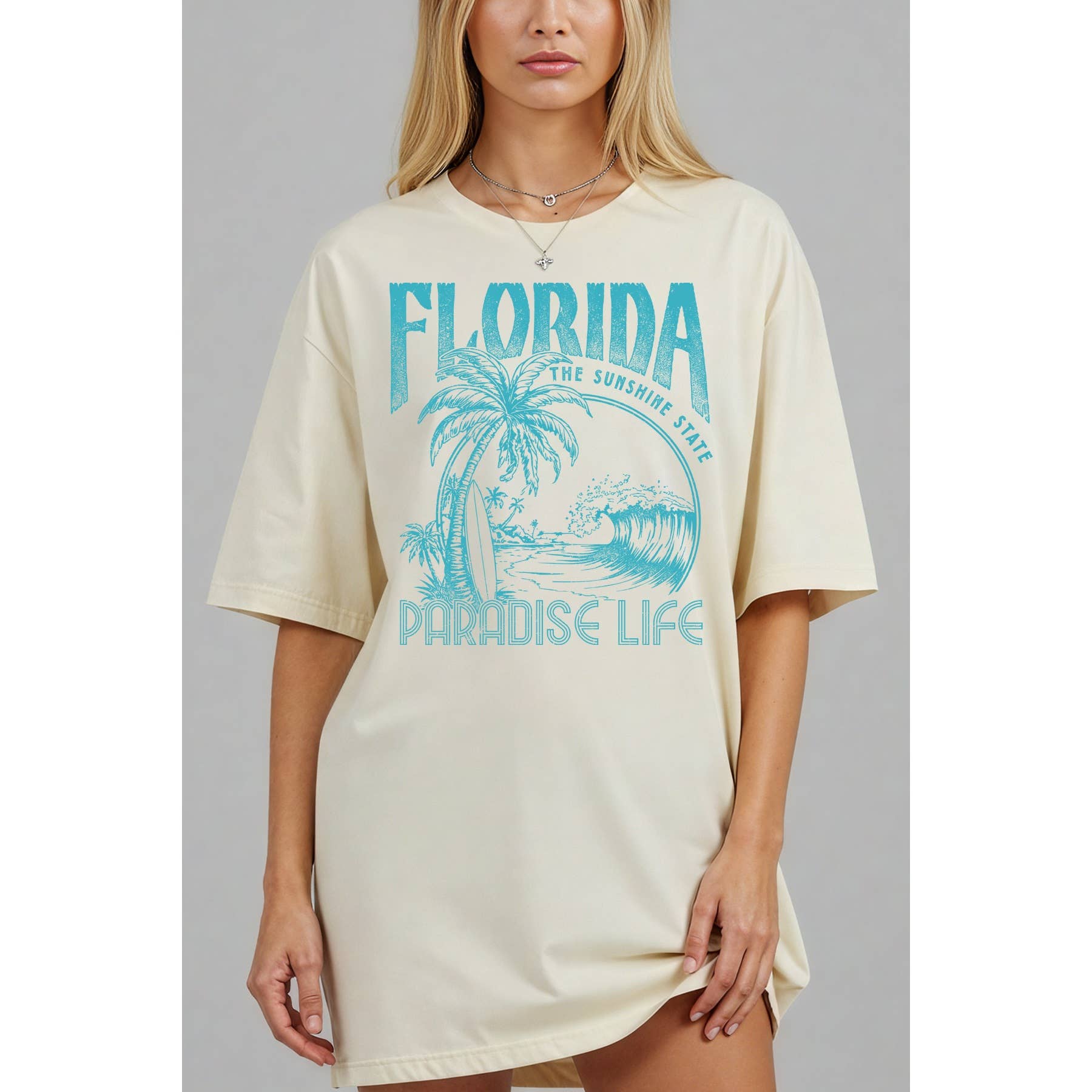 Florida Paradise Life - Oversized Unisex Tee Hoodie, Sweatshirt | PodTeesHub.com