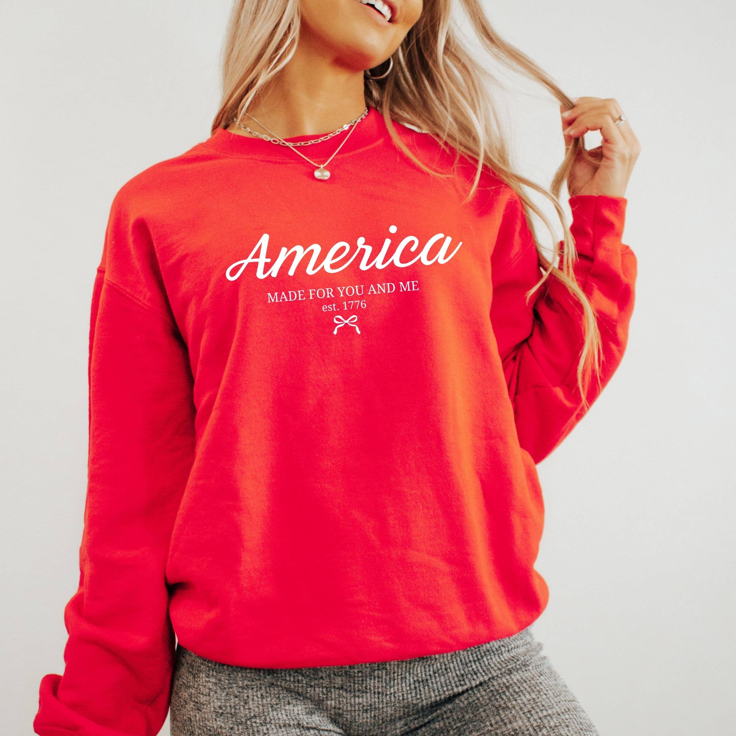 America Made For You and Me Sweatshirt - 4th of July Summer T-Shirts, Hoodie | PodTeesHub.com