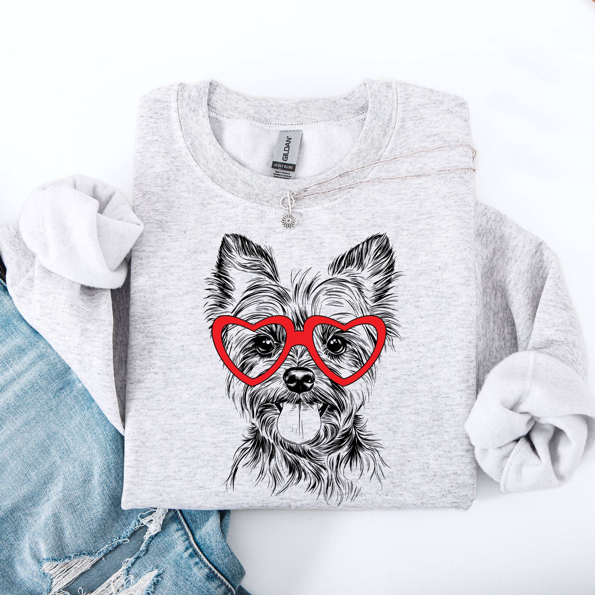 Yorkie, Yorkshire Terrier Dog Breed, Valentine's Sweatshirt T-Shirts, Hoodie | PodTeesHub.com