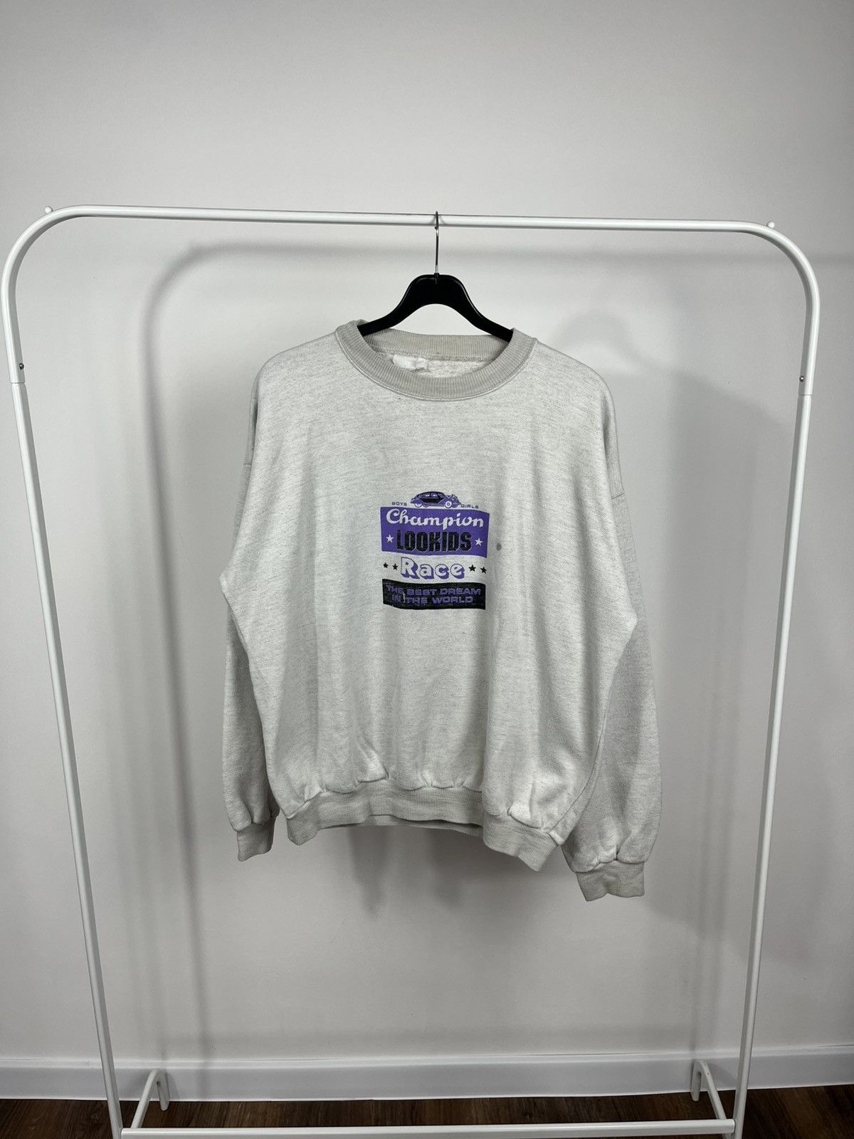 Other Vintage Grey Graphic Sweatshirt Champion Lookids Race Prints T-Shirts, Hoodie | PodTeesHub.com