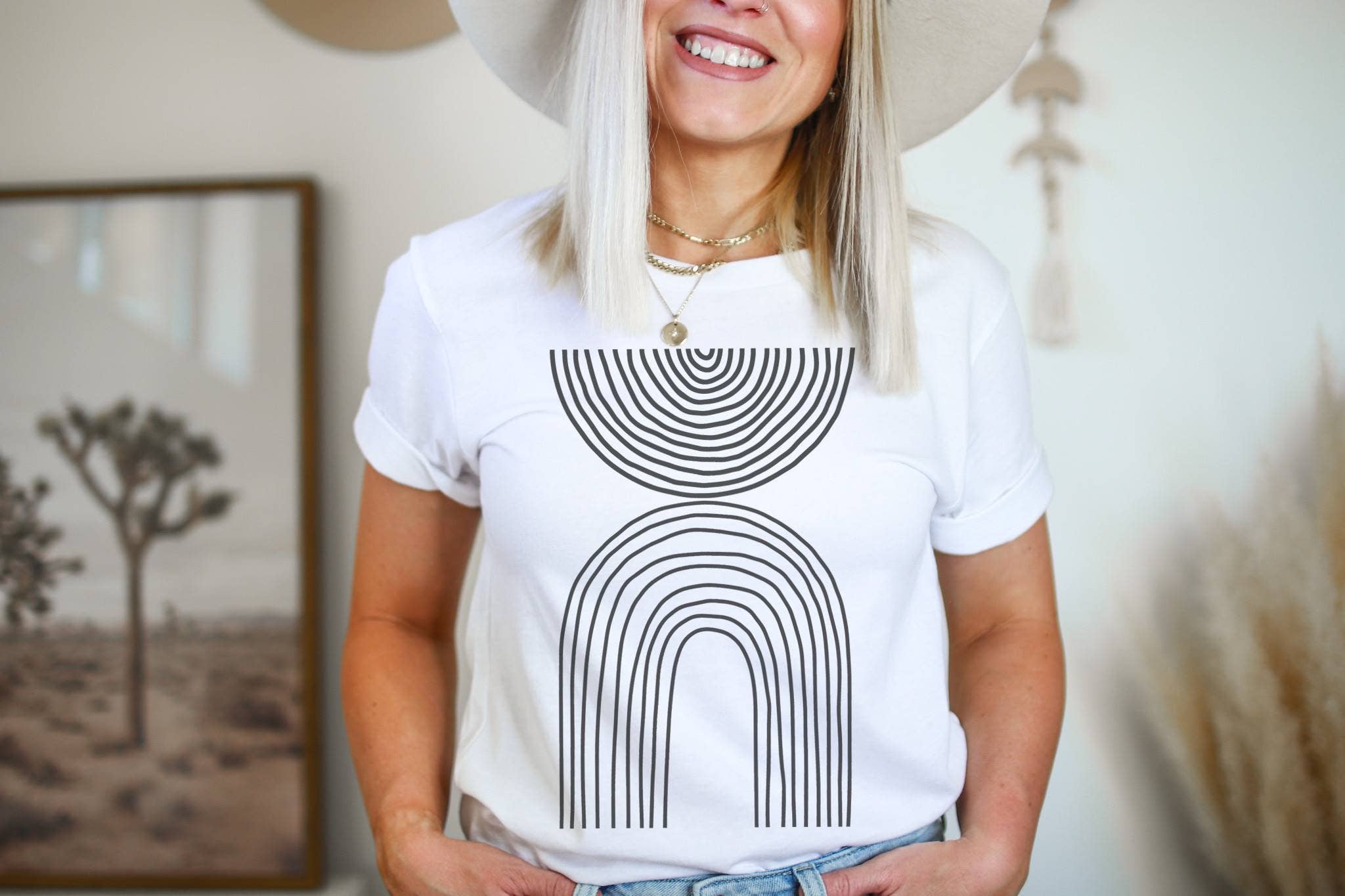 Modern #7 Abstract Rainbow | Boho Tshirt Hoodie, Sweatshirt | PodTeesHub.com