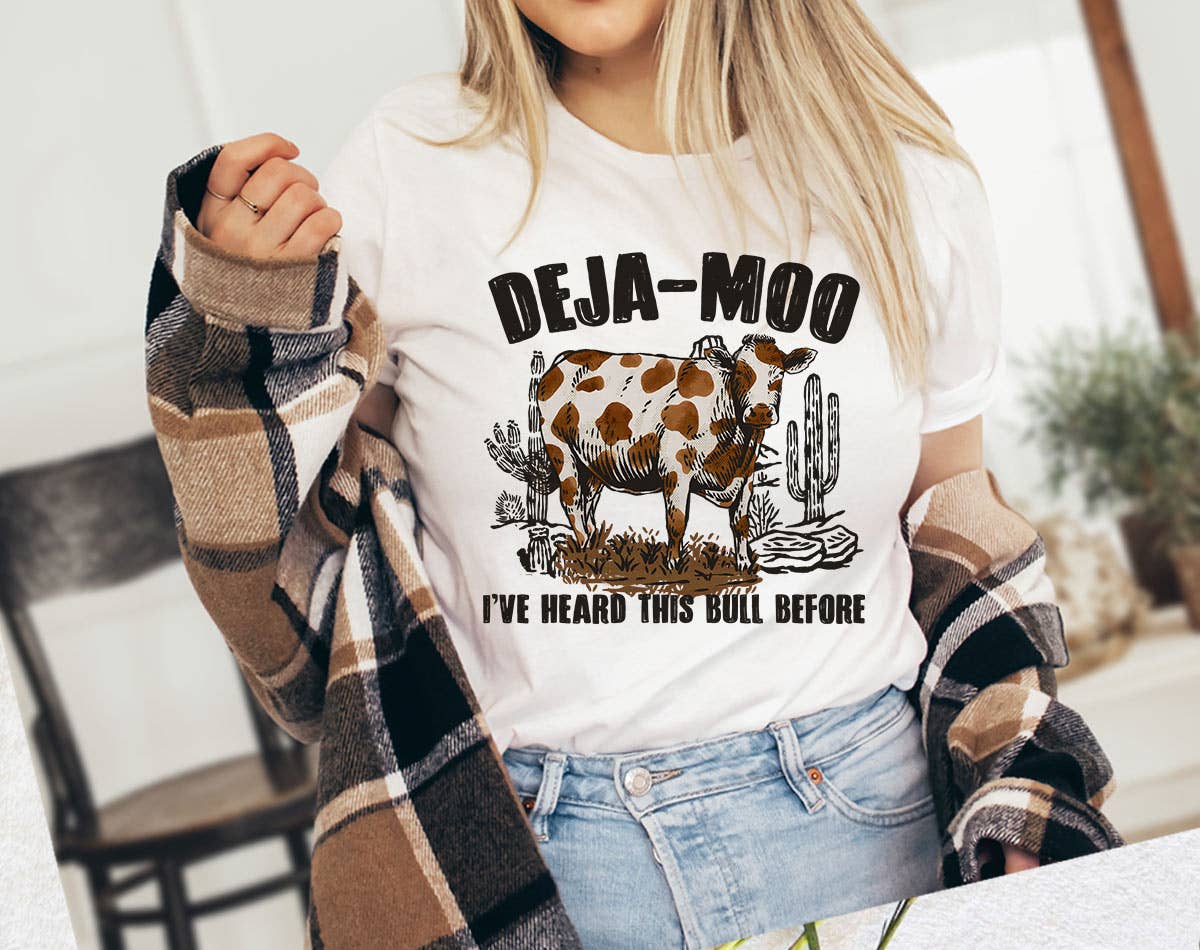 Deja Moo, Heard This Bull Before - Cow Pun Funny T-Shirt Hoodie, Sweatshirt | PodTeesHub.com